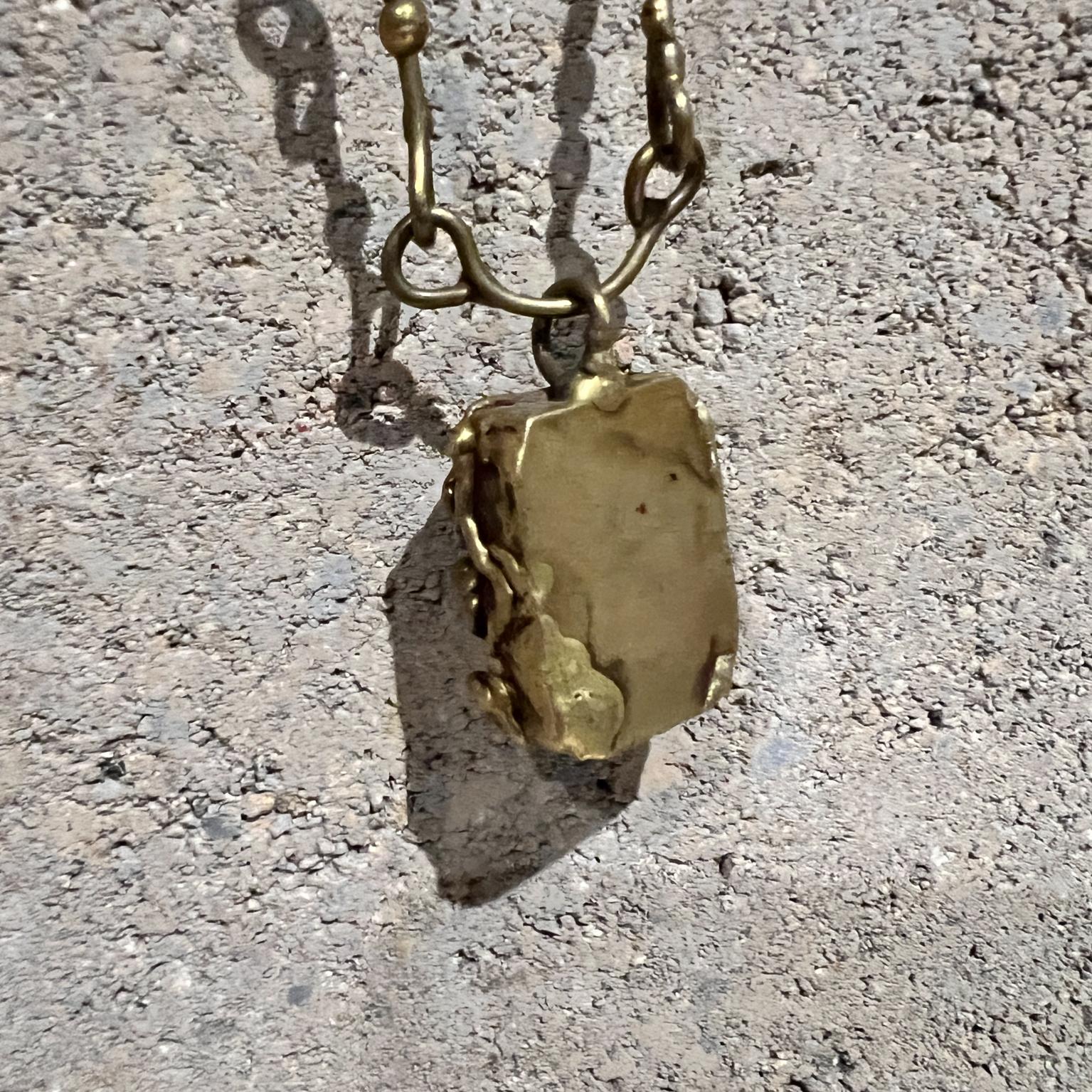 1970s Pal Kepenyes Brutalist Brass Necklace For Sale 1
