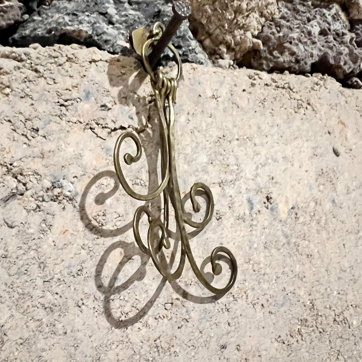1970s Pal Kepenyes Sculptural Brass Pendant In Good Condition For Sale In Chula Vista, CA