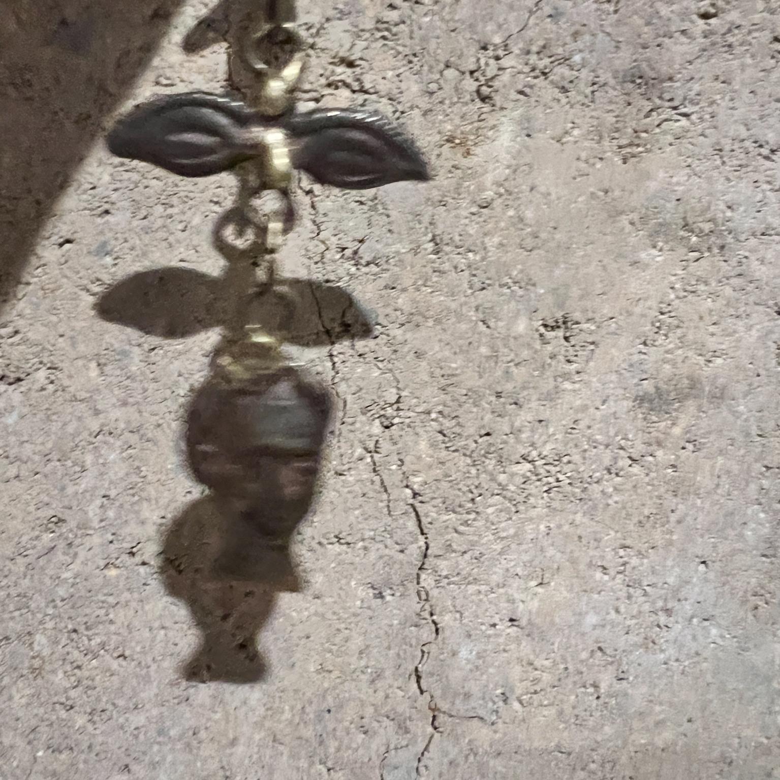 1970s Pal Kepenyes Sculptural Brass Pendant Milagros In Good Condition For Sale In Chula Vista, CA