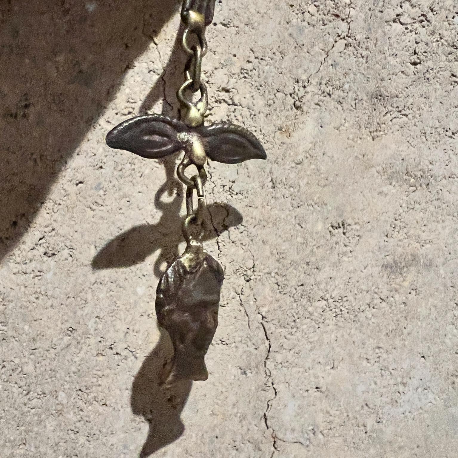 Late 20th Century 1970s Pal Kepenyes Sculptural Brass Pendant Milagros For Sale