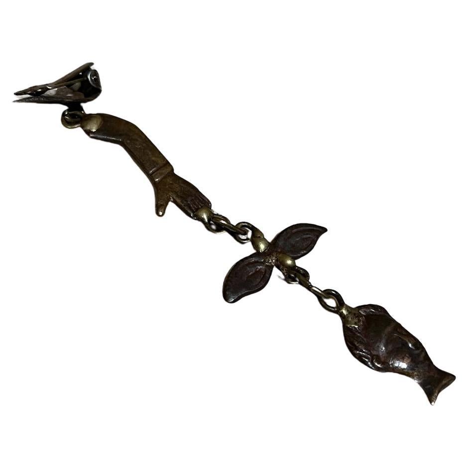 1970s Pal Kepenyes Sculptural Brass Pendant Milagros