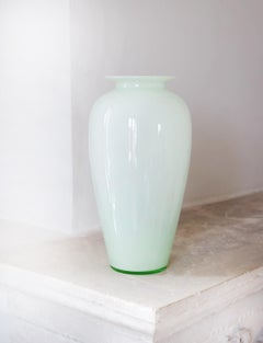1970s Pale Green Opaque Italian Vase