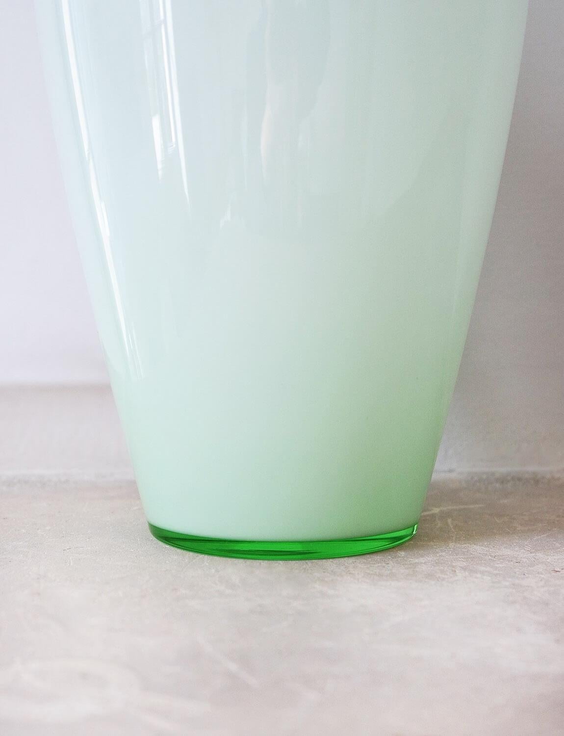 Late 20th Century 1970s Pale Green Opaque Italian Vase