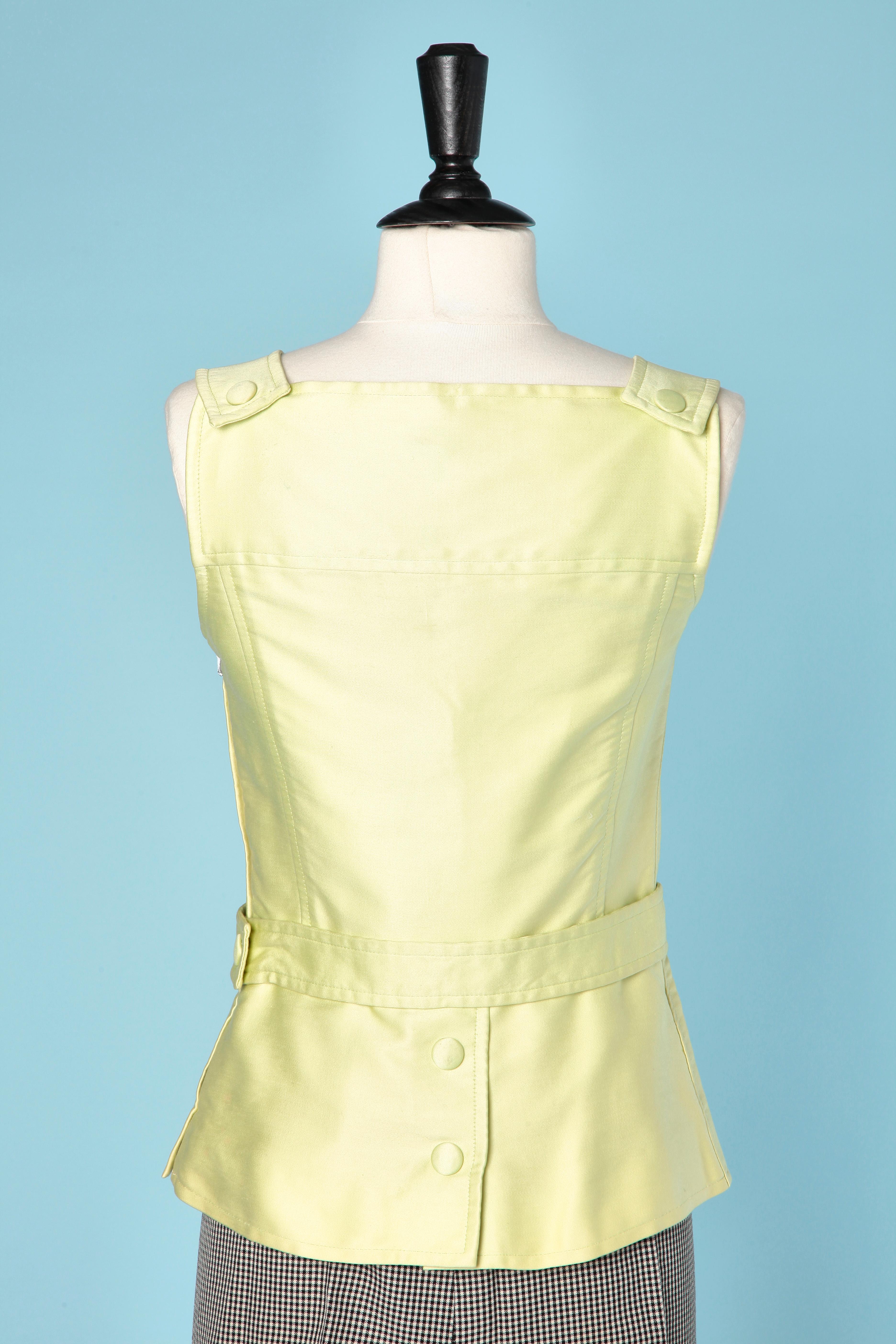 Yellow 1970's Pale green top Courrèges 
