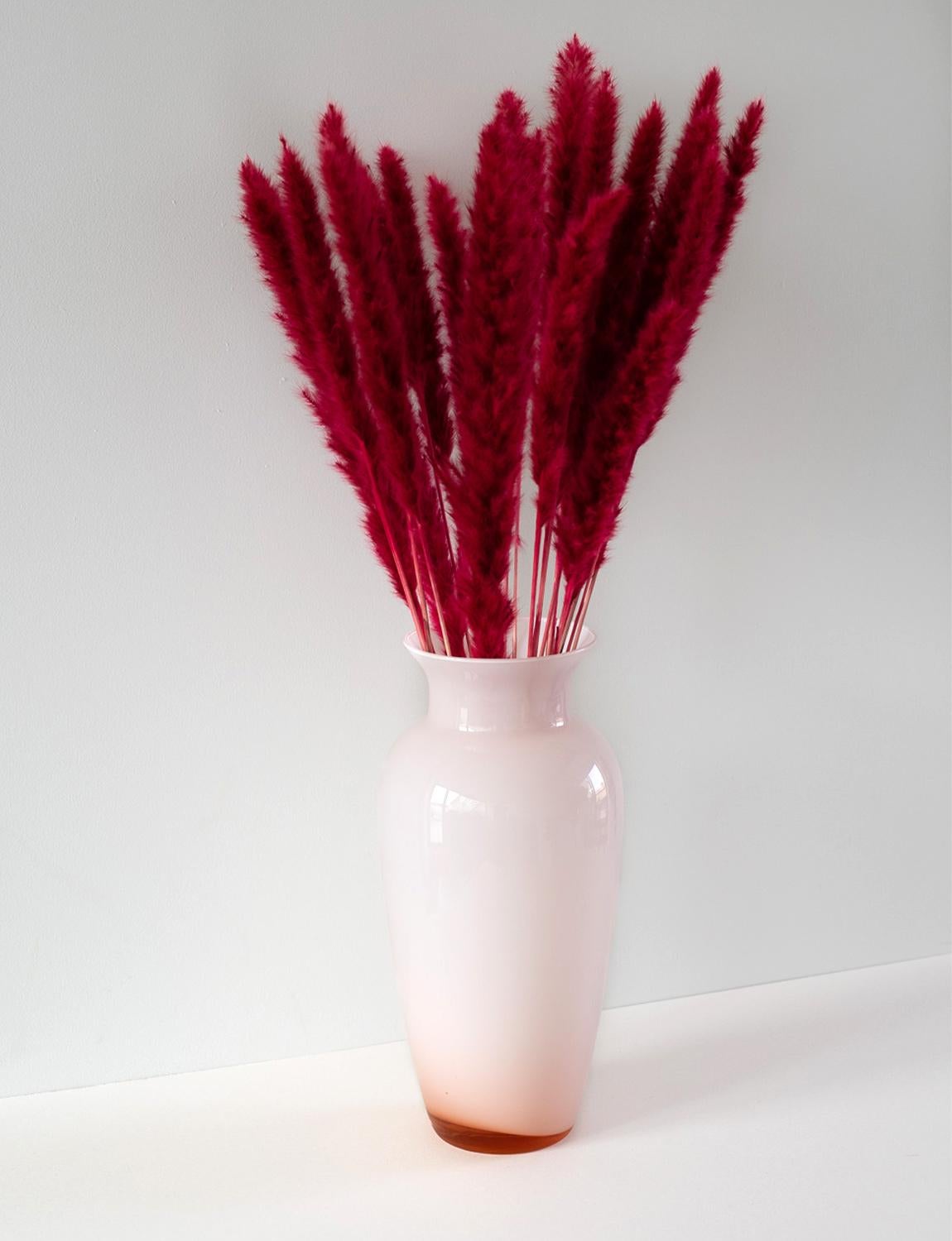 Late 20th Century 1970s Pale Pink Italian Murano Glass Vase