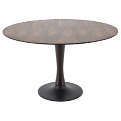 1970s Palisander Round Dining Table, Czechoslovakia