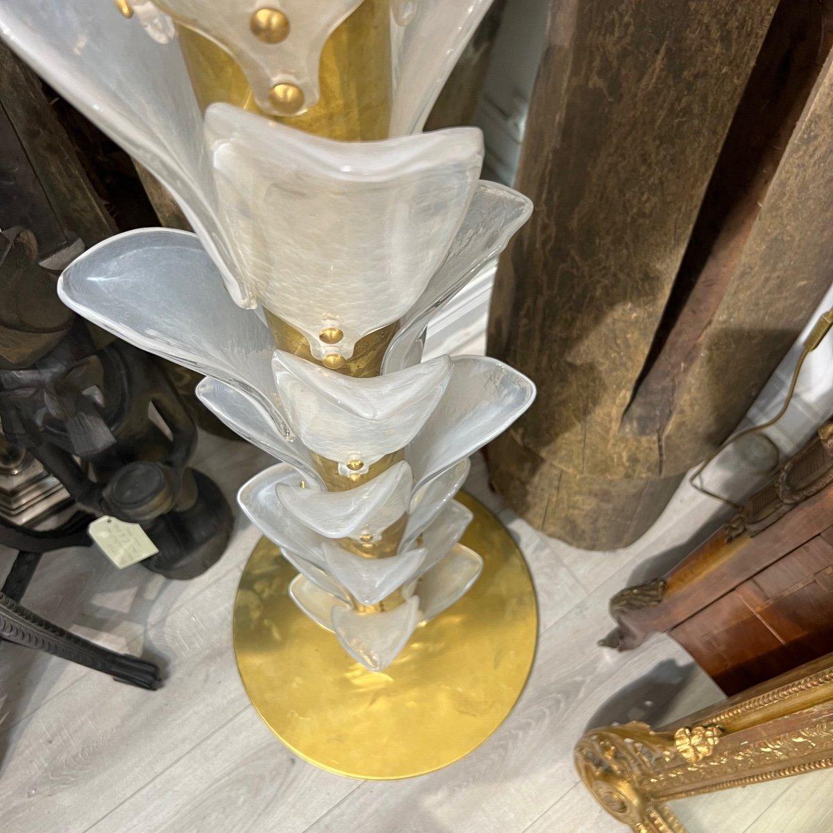 Italian 1970's Palm Tree Floor Lamp in Murano Glass For Sale