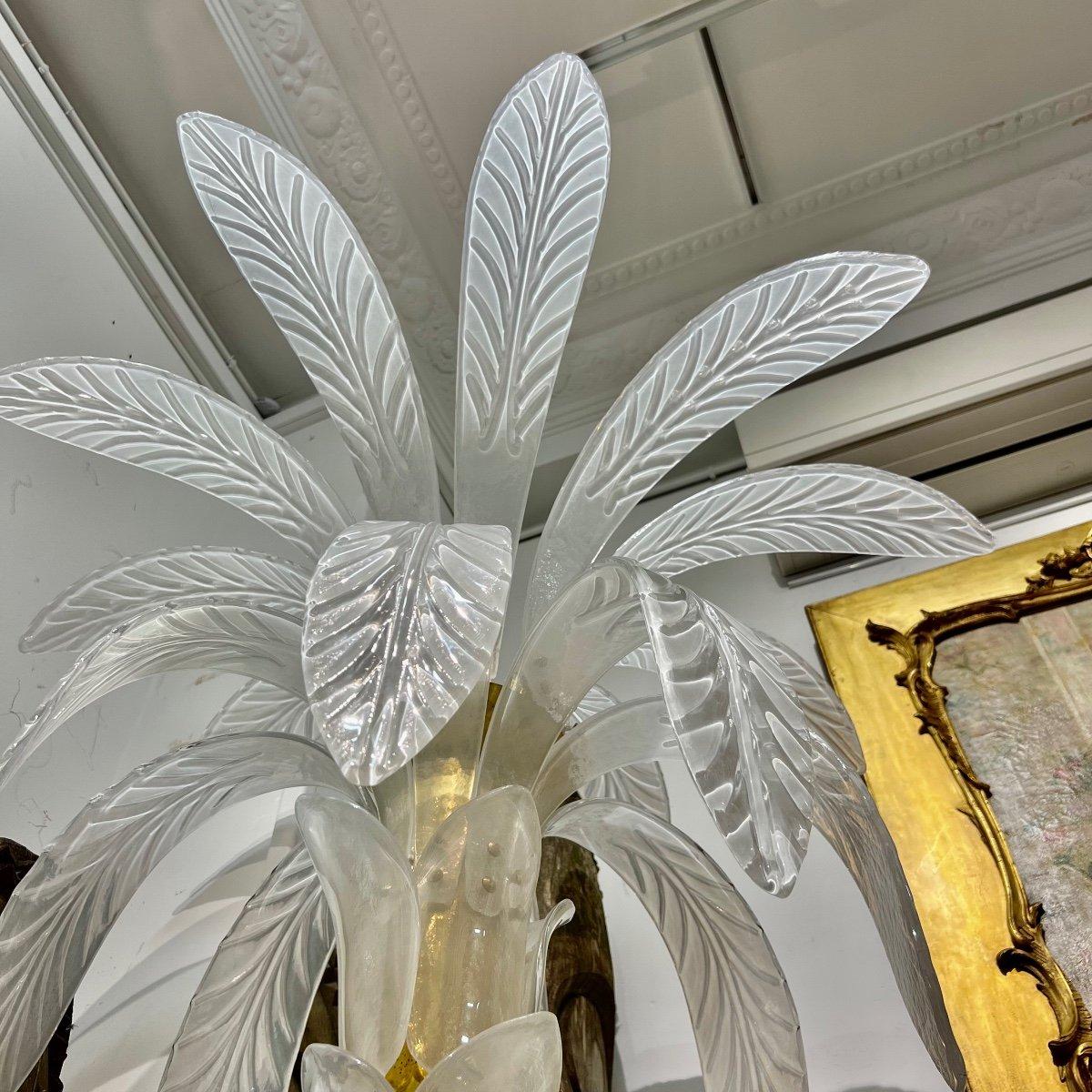 1970's Palm Tree Floor Lamp in Murano Glass For Sale 1
