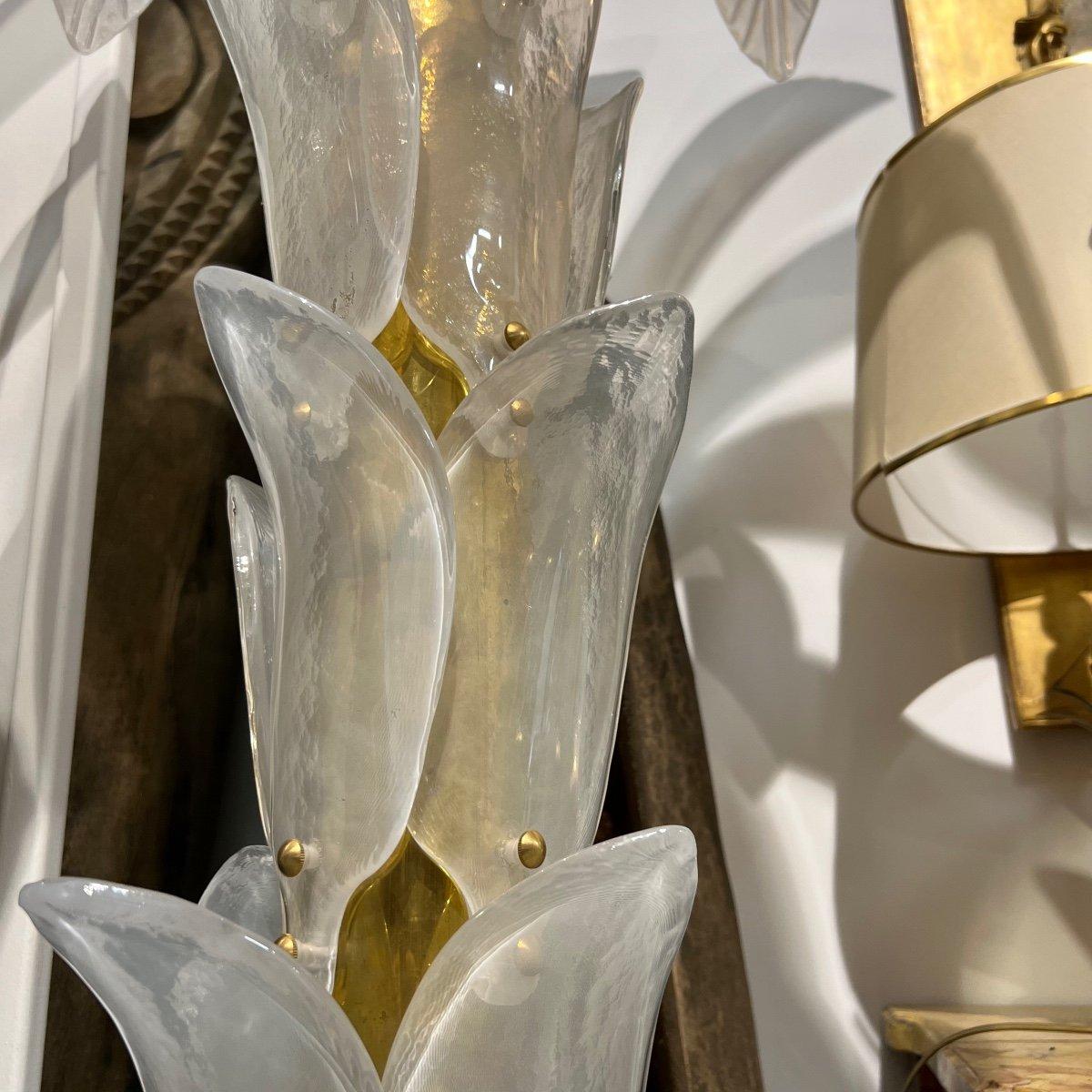 1970's Palm Tree Floor Lamp in Murano Glass For Sale 3