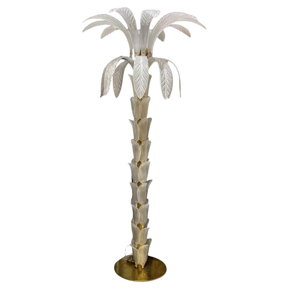 1970's Palm Tree Floor Lamp in Murano Glass For Sale