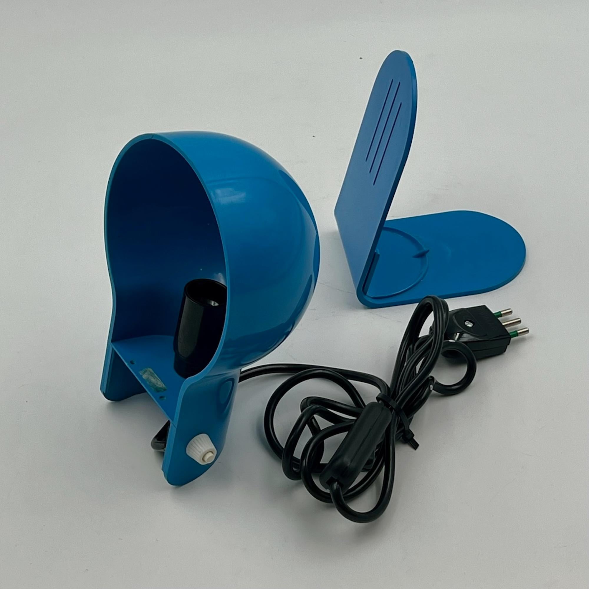 Lampada da scrivania blu 'Panda' di Ambrogio Pozzi per Harveiluce Italia, anni '70 in vendita 2