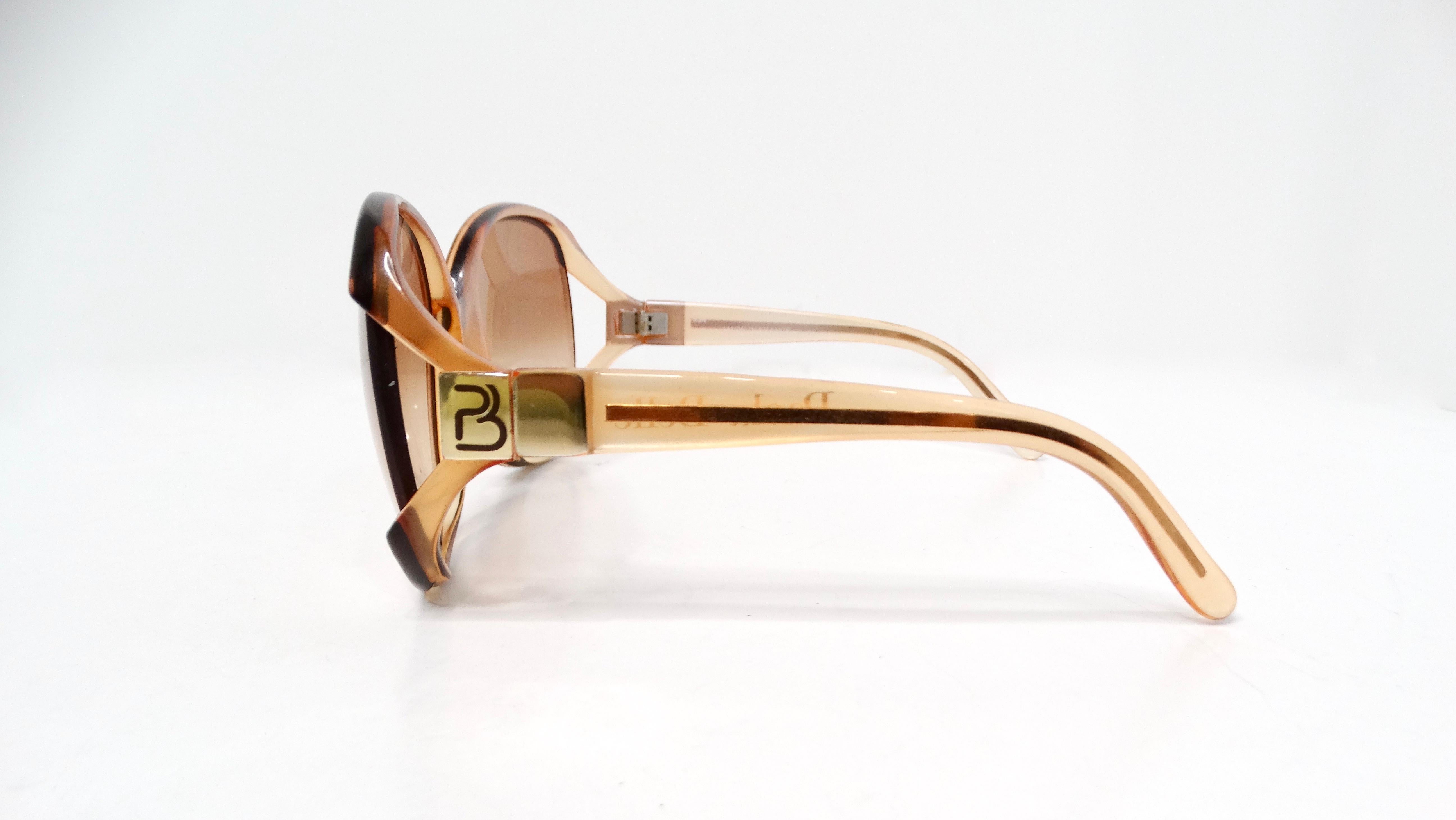 1970 Paola Belle Orange Lunettes de soleil rondes surdimensionnées transparentes Bon état - En vente à Scottsdale, AZ