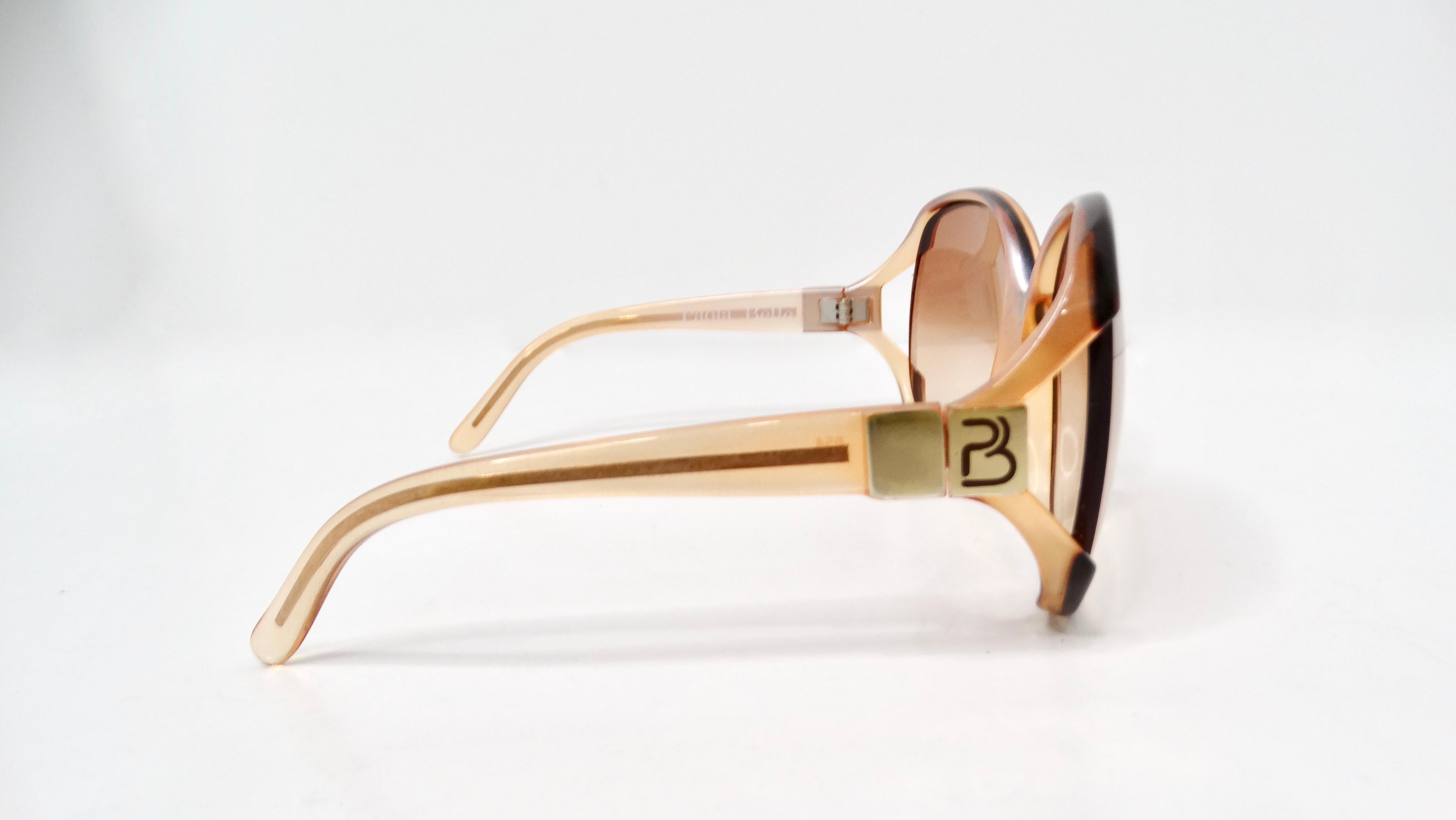 1970 Paola Belle Orange Lunettes de soleil rondes surdimensionnées transparentes en vente 3