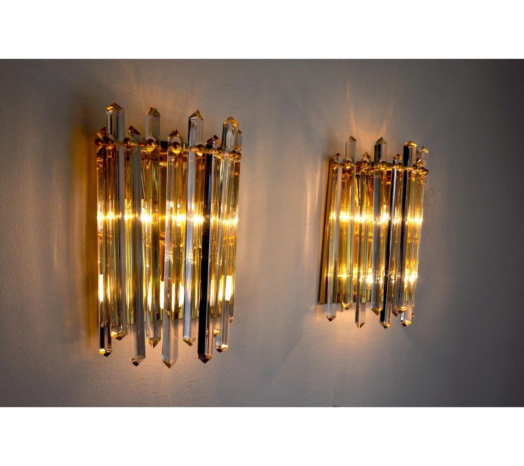 1970s Paolo Venini Wall Lamps for Carmer, Italy, a Pair In Good Condition In BARCELONA, ES