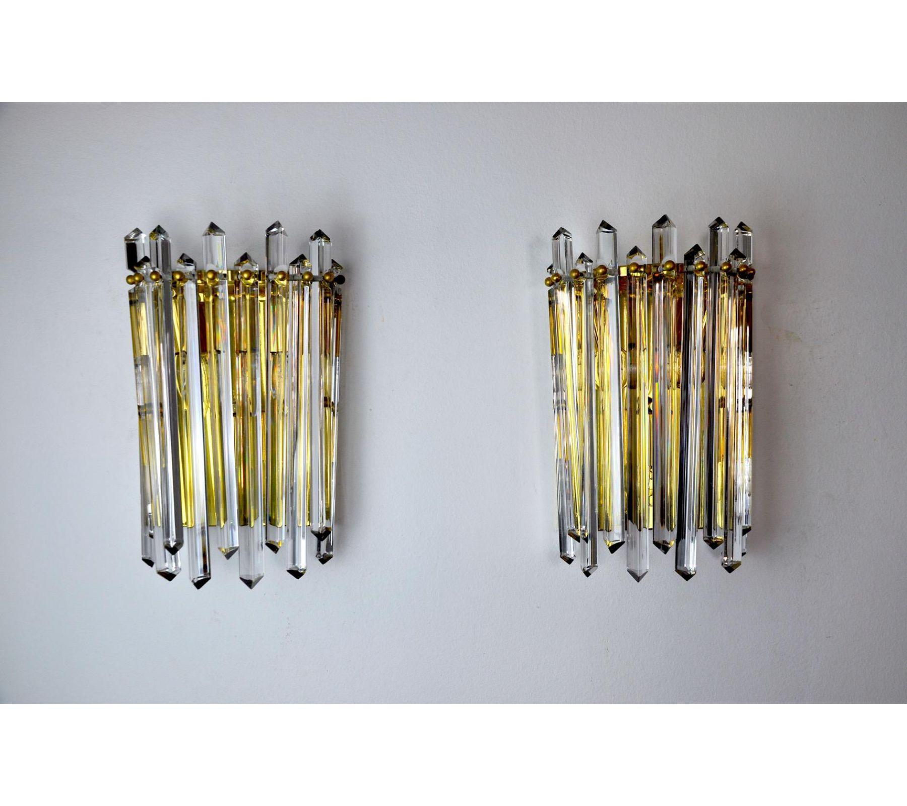 1970s Paolo Venini Wall Lamps for Carmer, Italy, a Pair 1