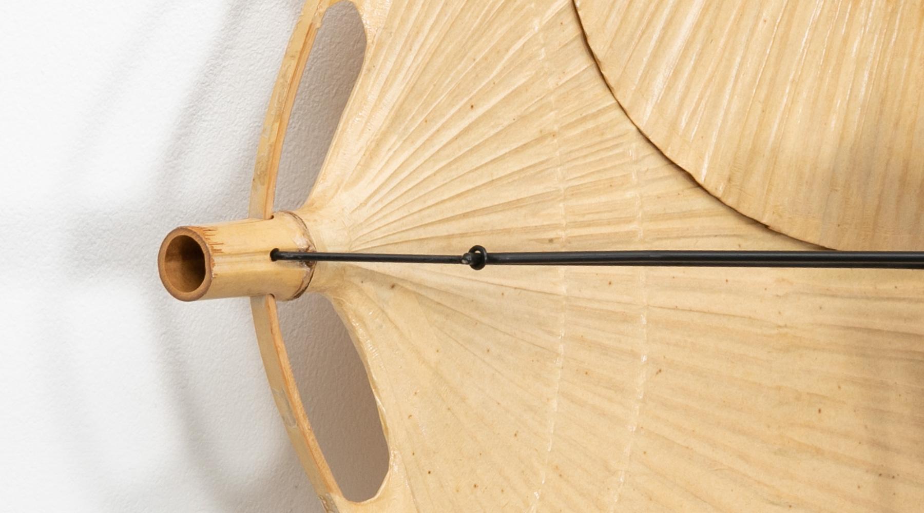 1970s Paper, Bamboo and Metal Wall or Ceiling Lamp by Ingo Maurer 2