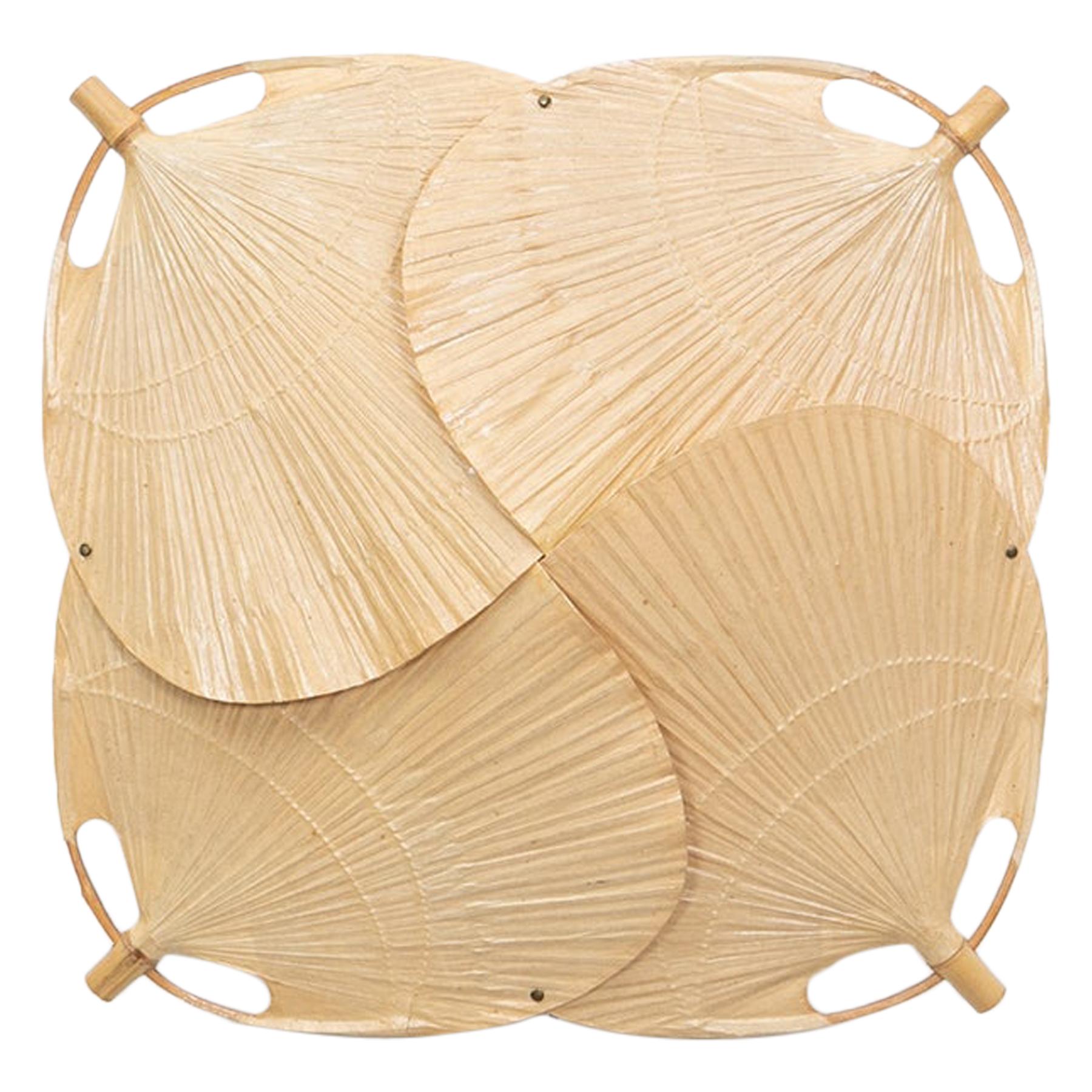 1970s Paper, Bamboo and Metal Wall or Ceiling Lamp by Ingo Maurer