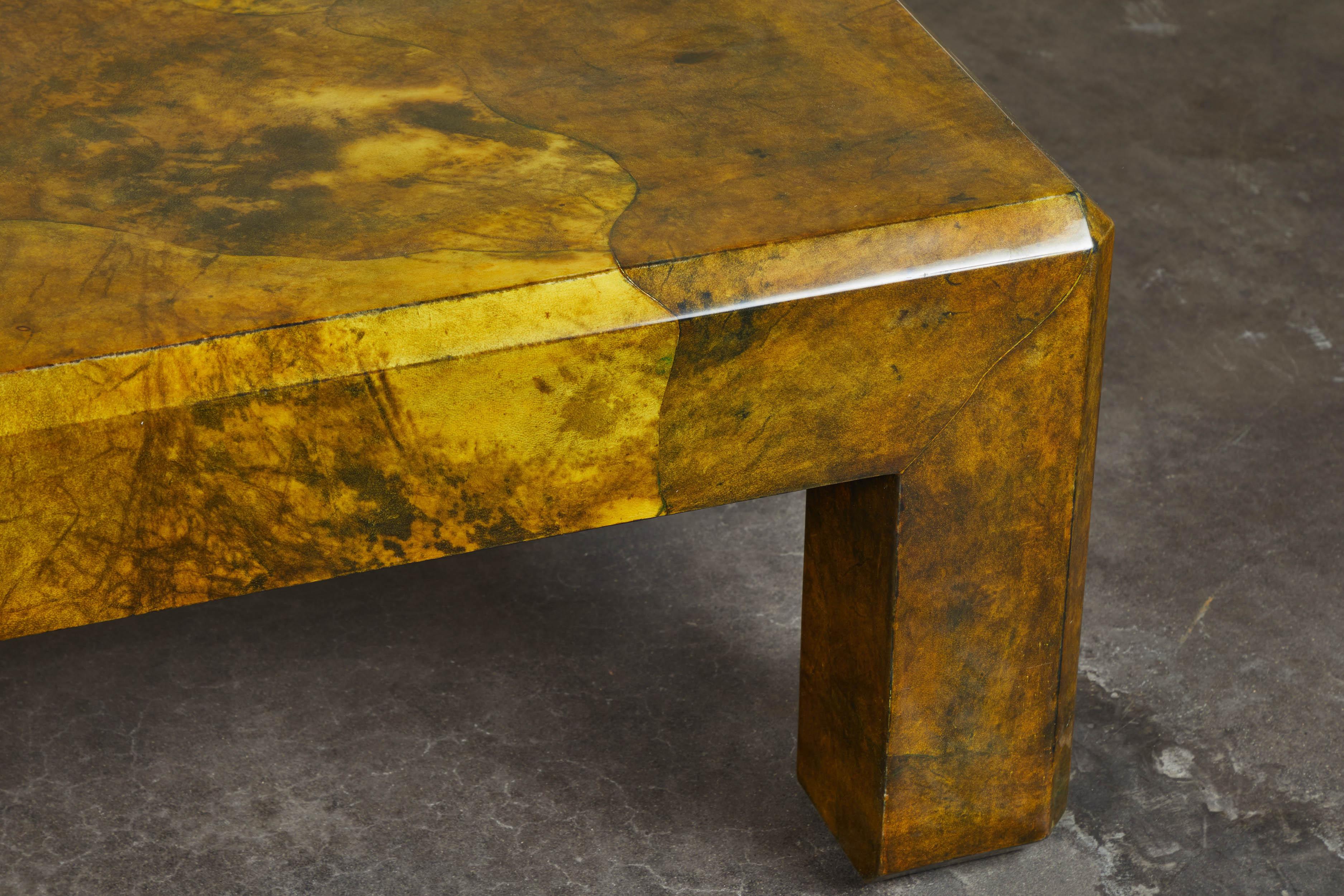 Post-Modern 1970s Parchment Coffee Table by Karl Springer