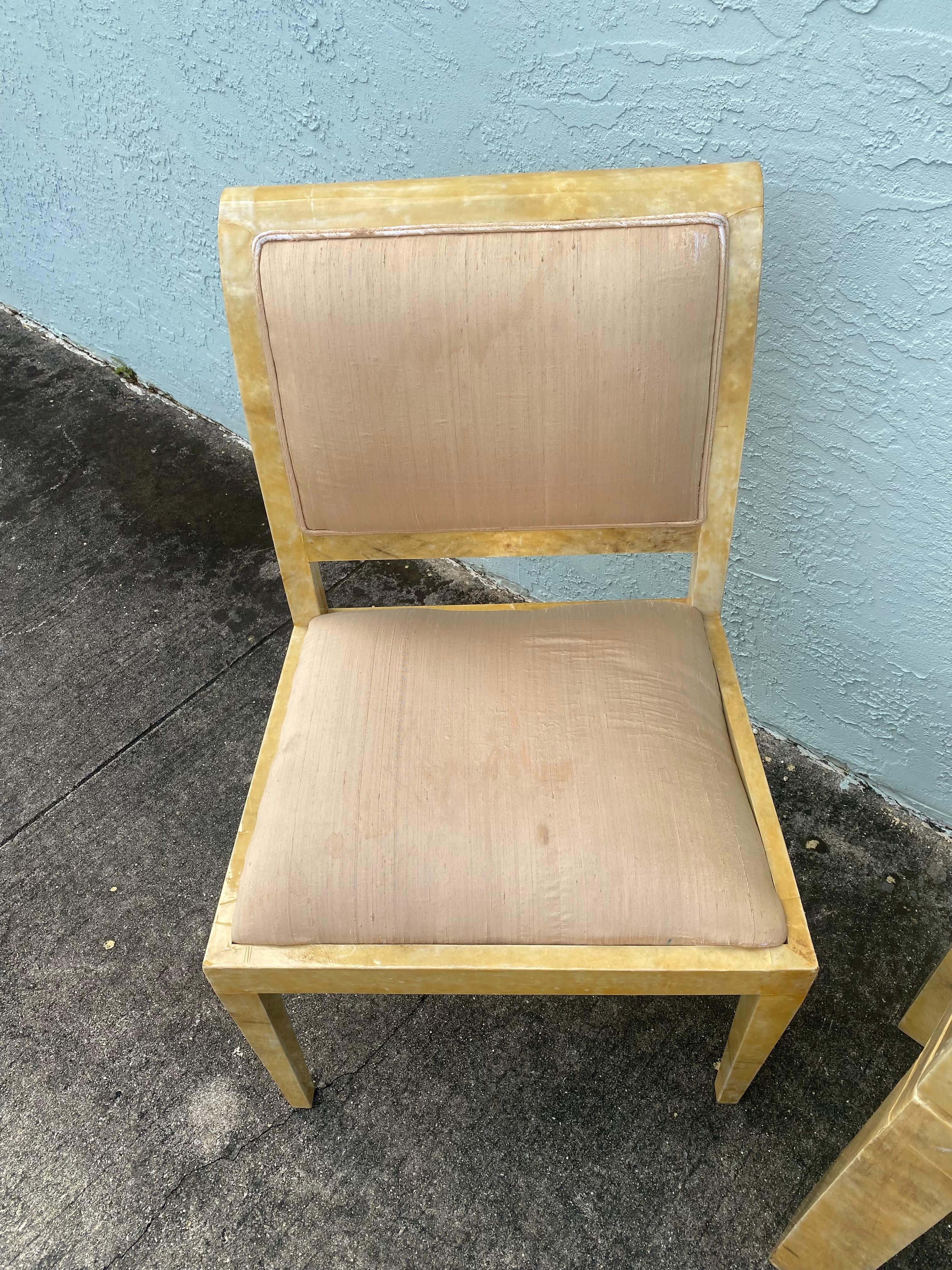 1970s Parchment Console Desk and Chair, Set of 2 For Sale 5