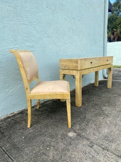 1970er Pergament Konsolentisch und Stuhl, 2er Set