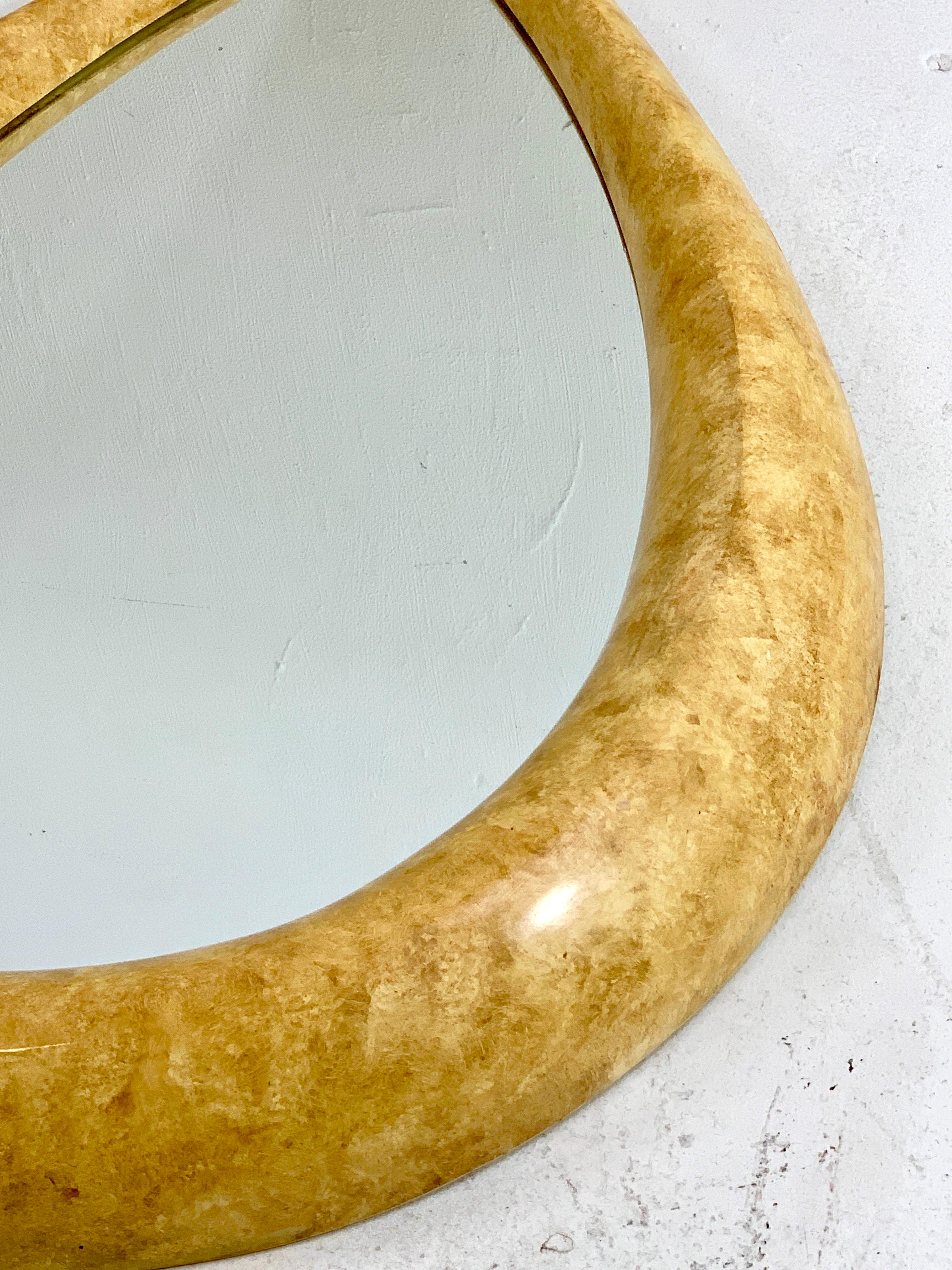 20th Century 1970s Parchment Lacquered Raindrop Mirror
