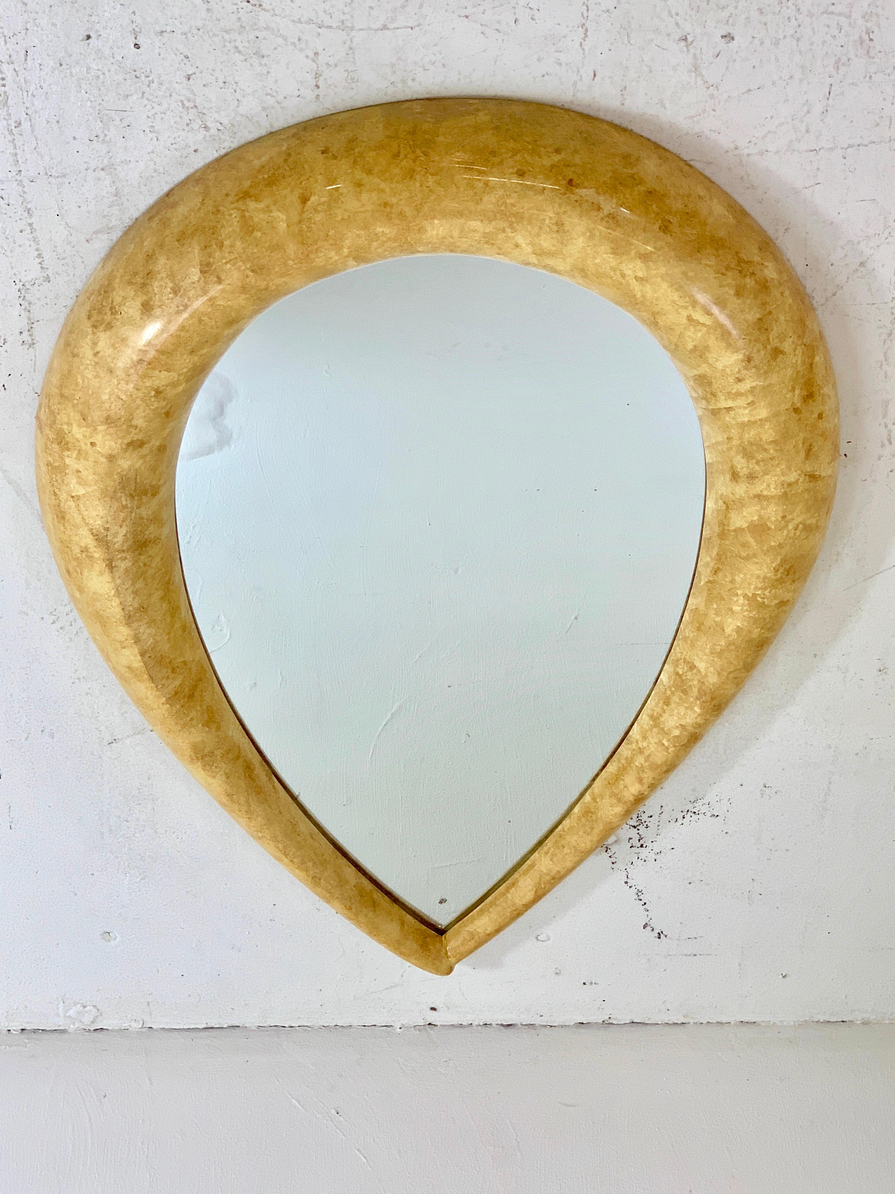 1970s Parchment Lacquered Raindrop Mirror 3