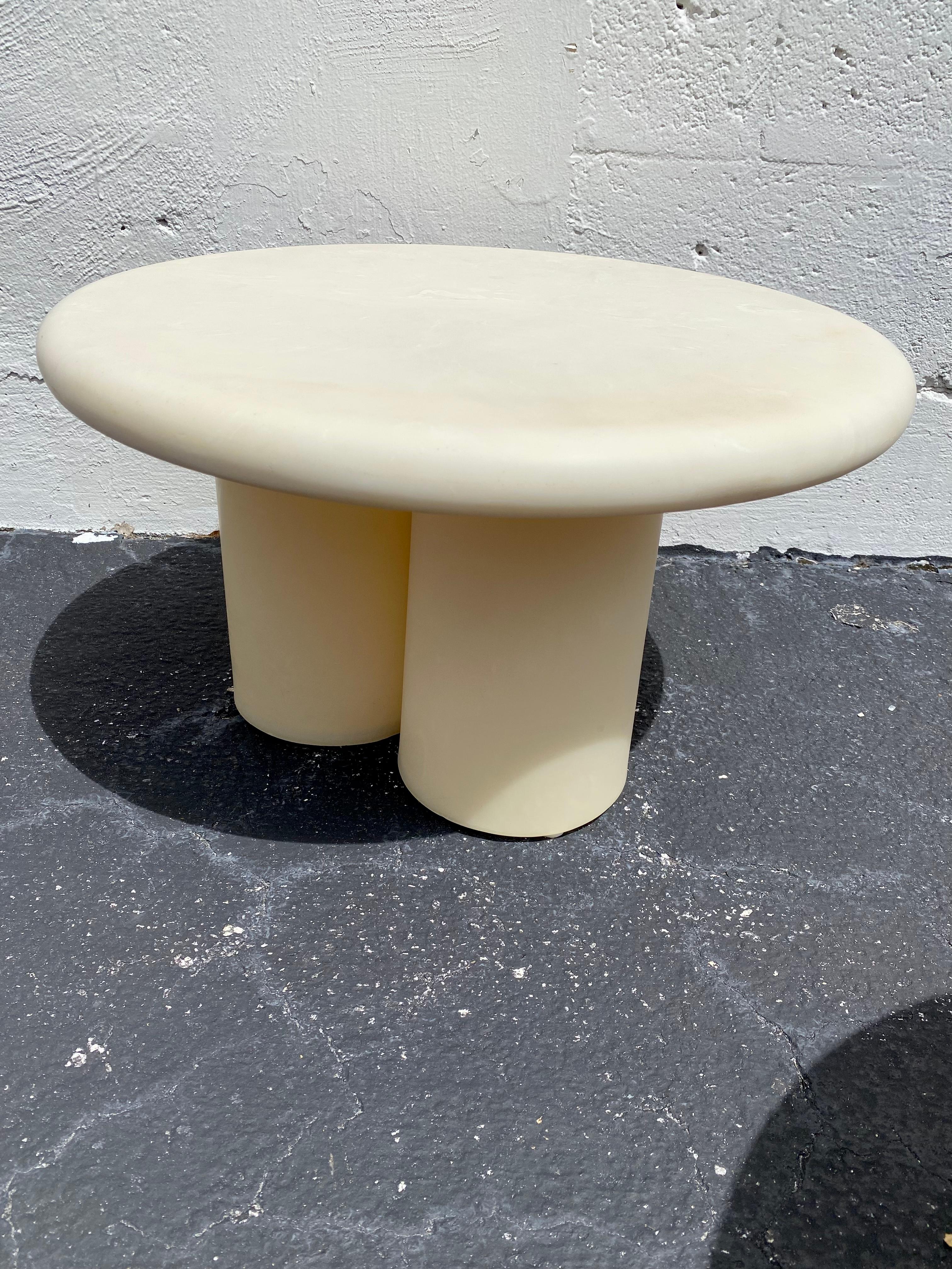 1970s Parchment Molded Resin Clover Mushrooms Nesting Coffee Table For Sale 1
