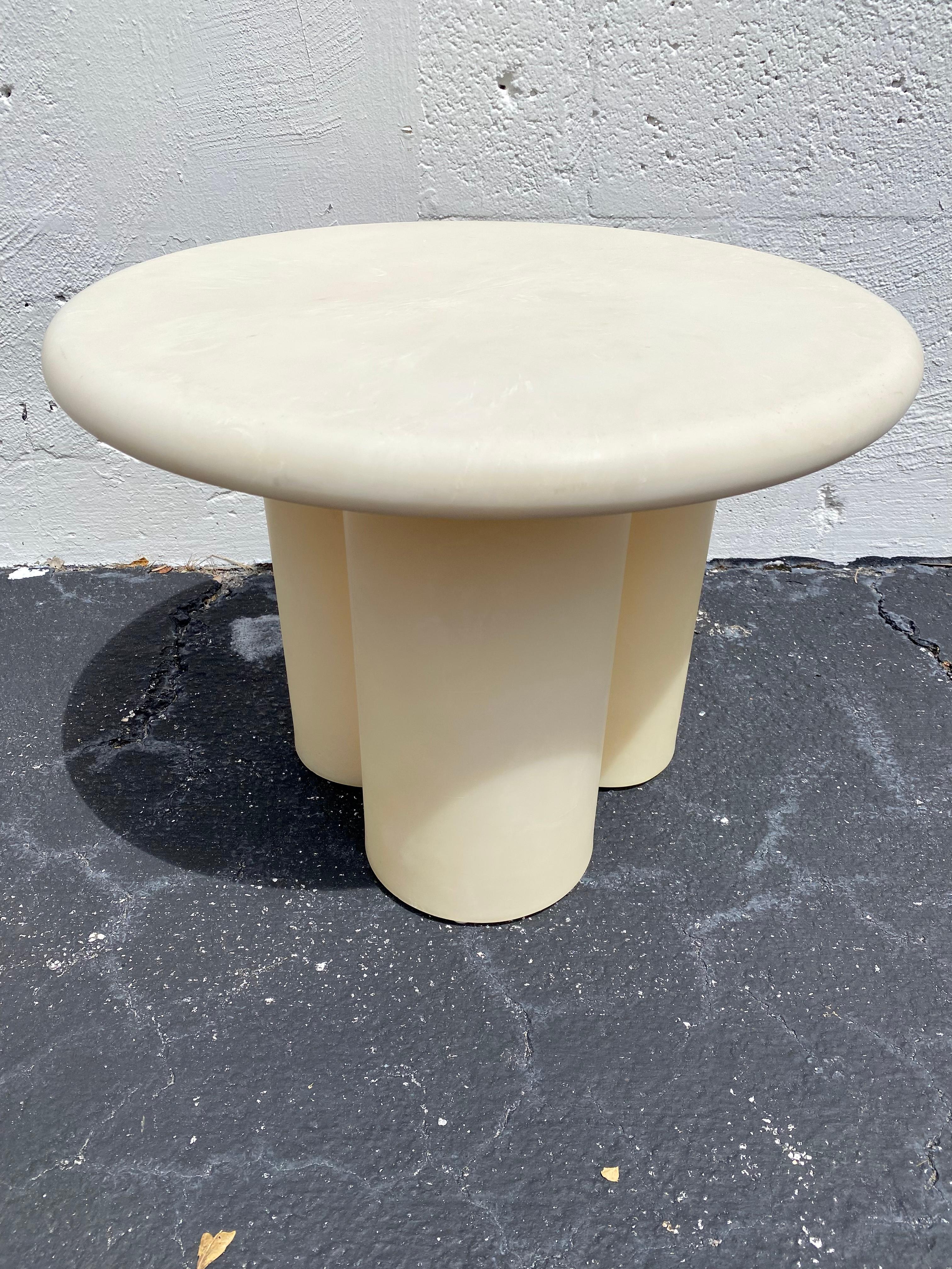 1970s Parchment Molded Resin Clover Mushrooms Nesting Coffee Table For Sale 3