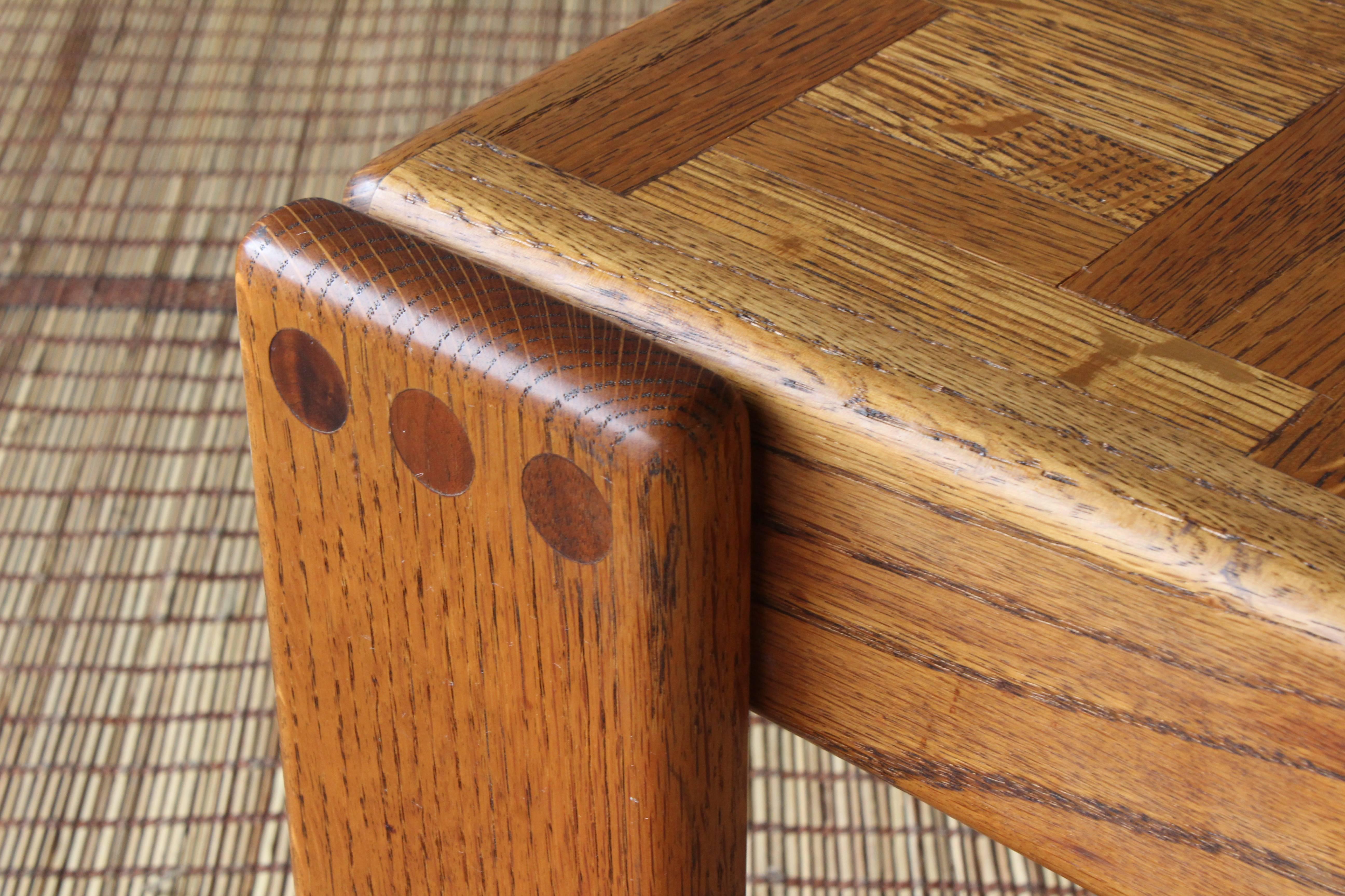 American 1970s Parquet Oak Coffee Table