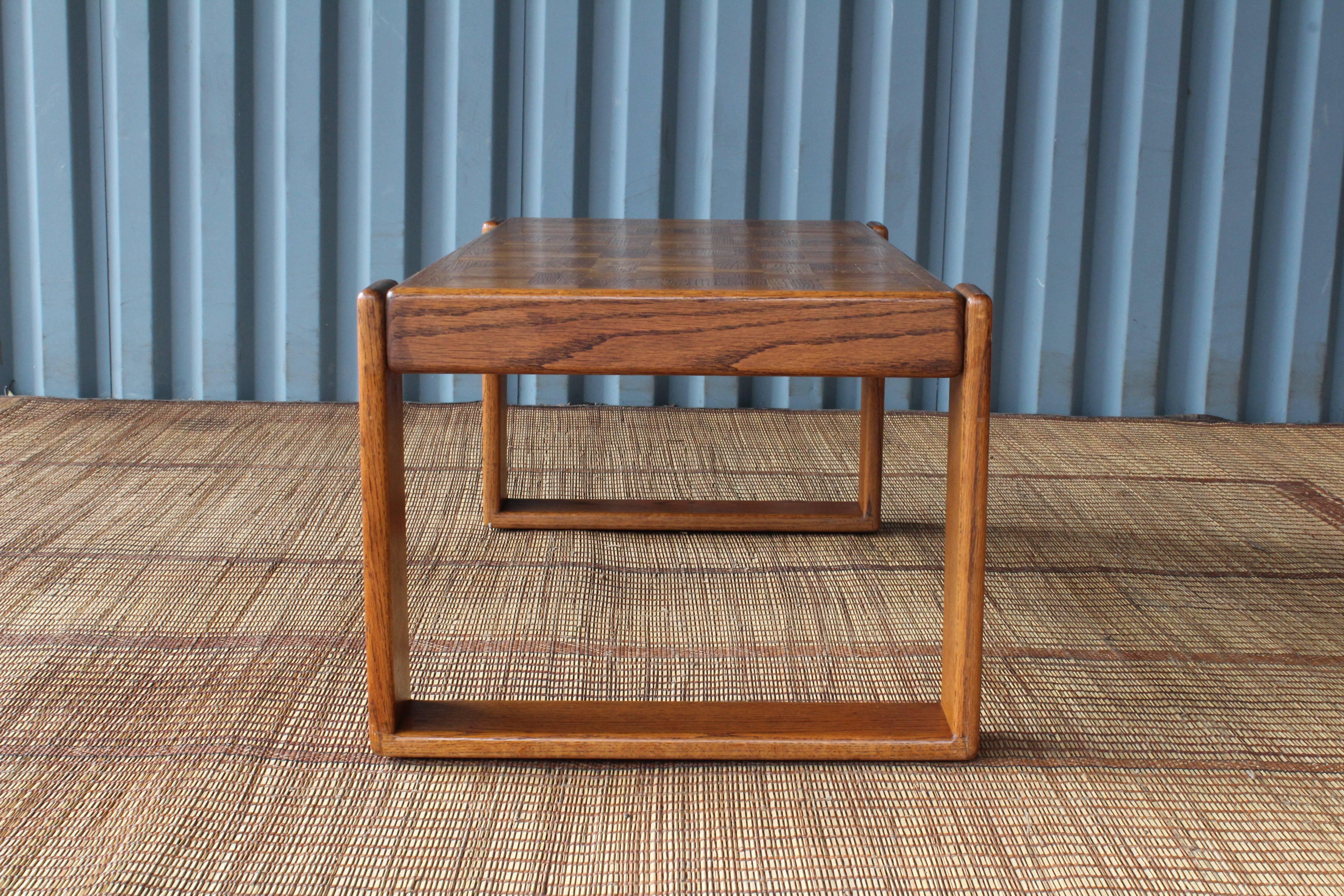 Parqueterie table basse en chêne de parquet des années 1970
