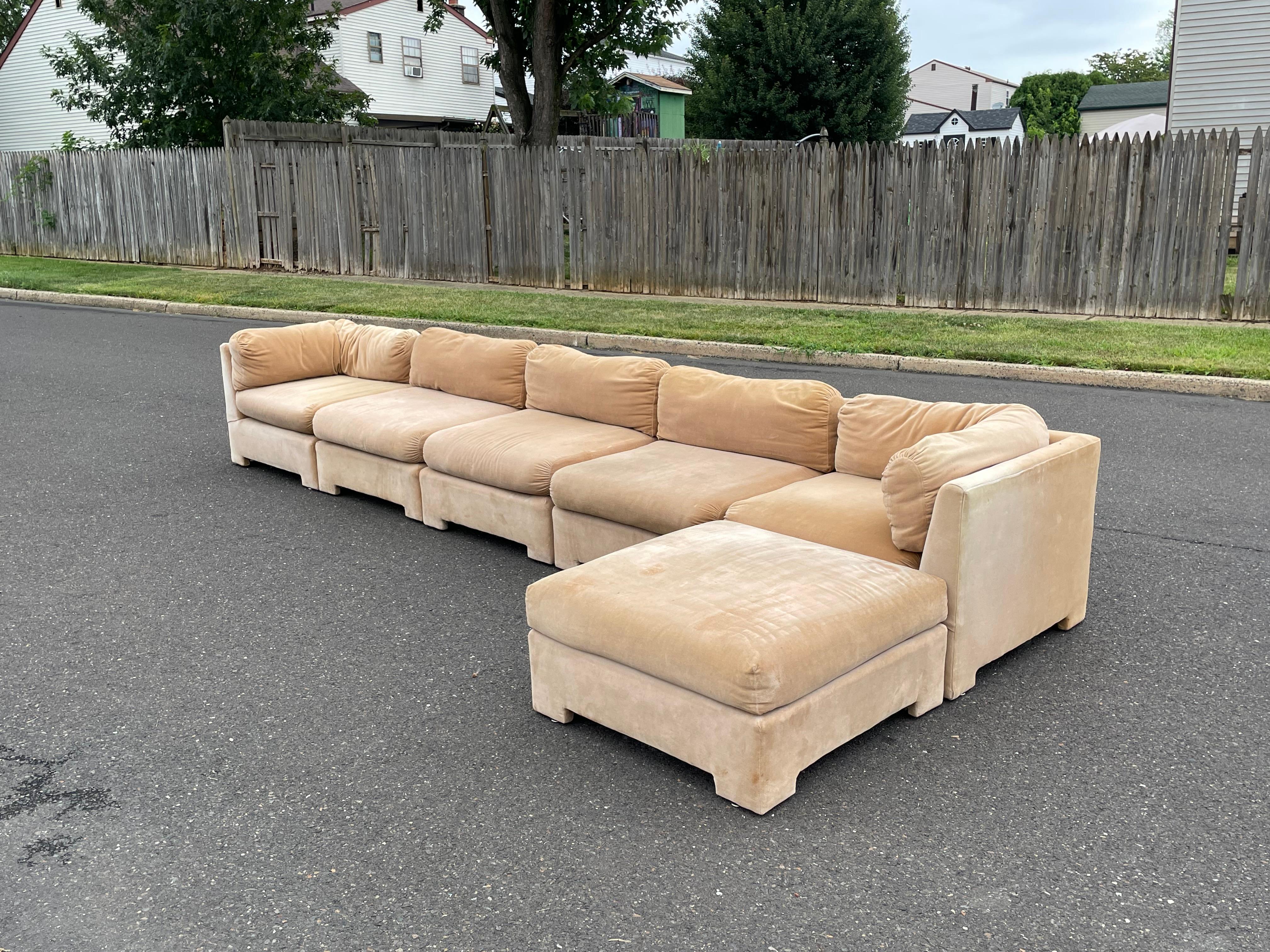 beige modular sofa