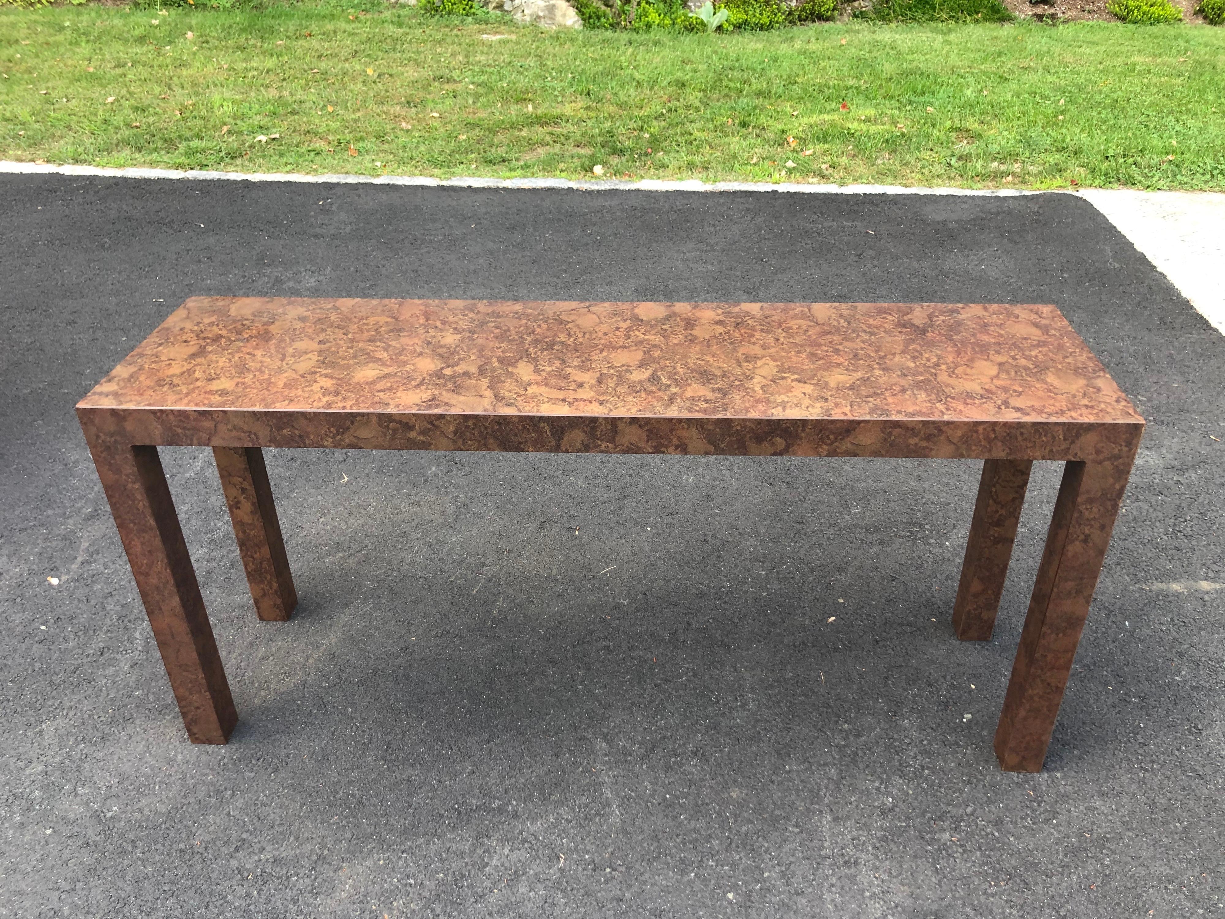 Laminate 1970’s Parsons Console or Sofa Table