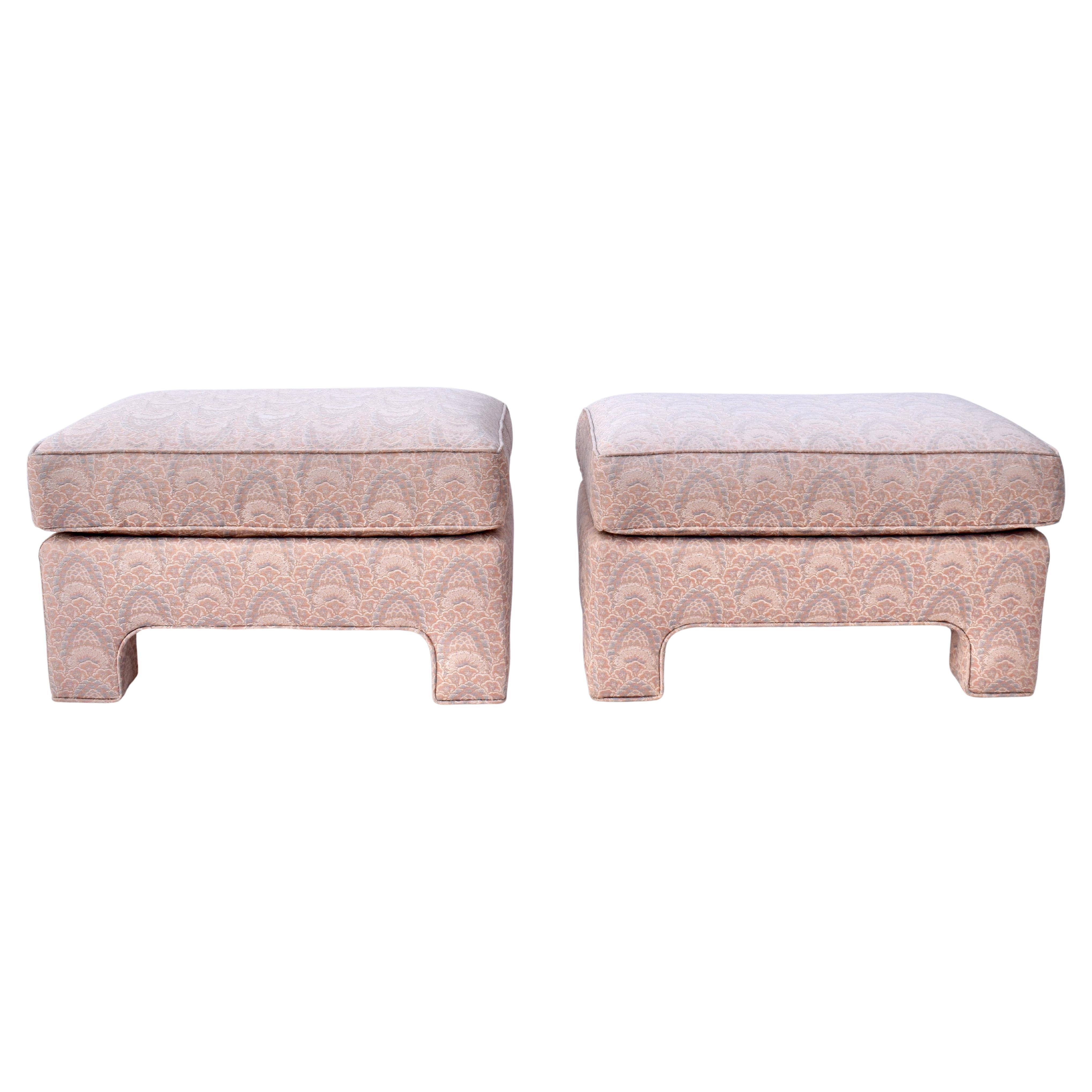 Bancs ottomanes Parsons des années 1970 d'après Milo Baughman