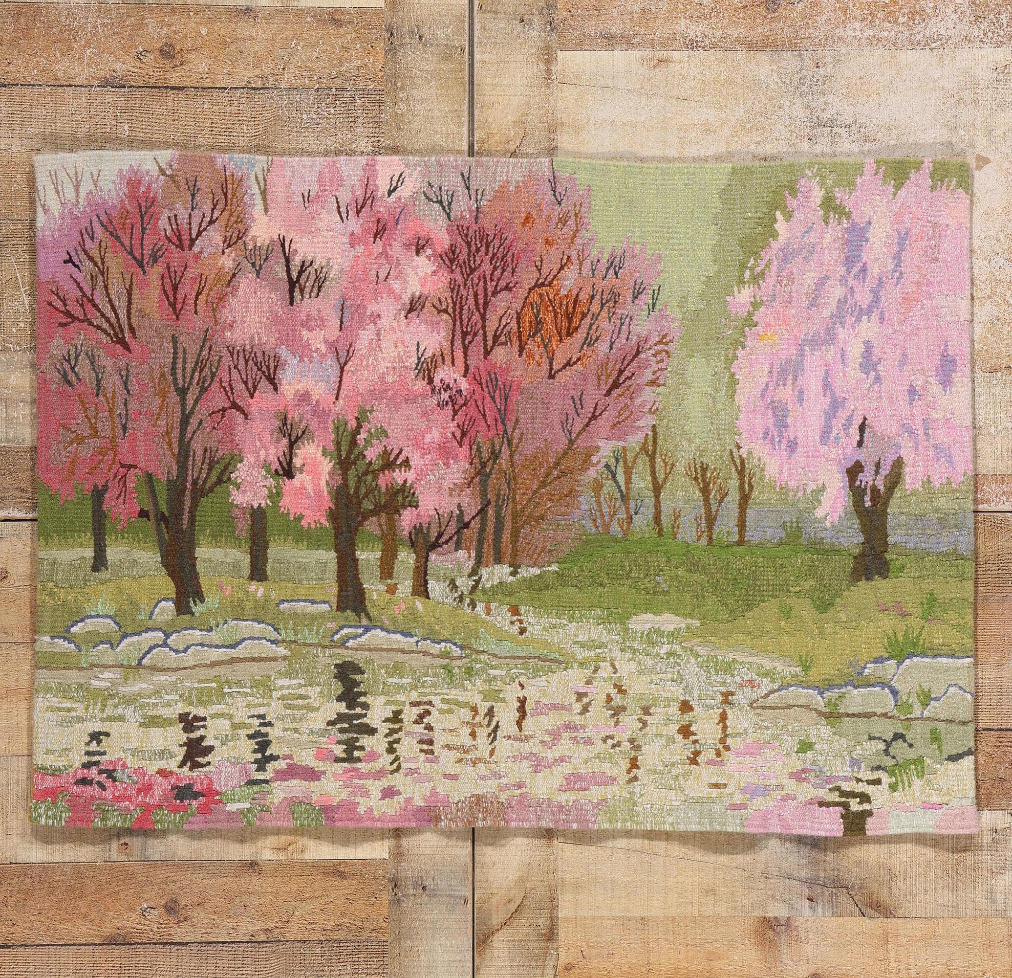 Arazzo da parete in stile impressionista con paesaggio pastorale degli anni '70 in vendita 2