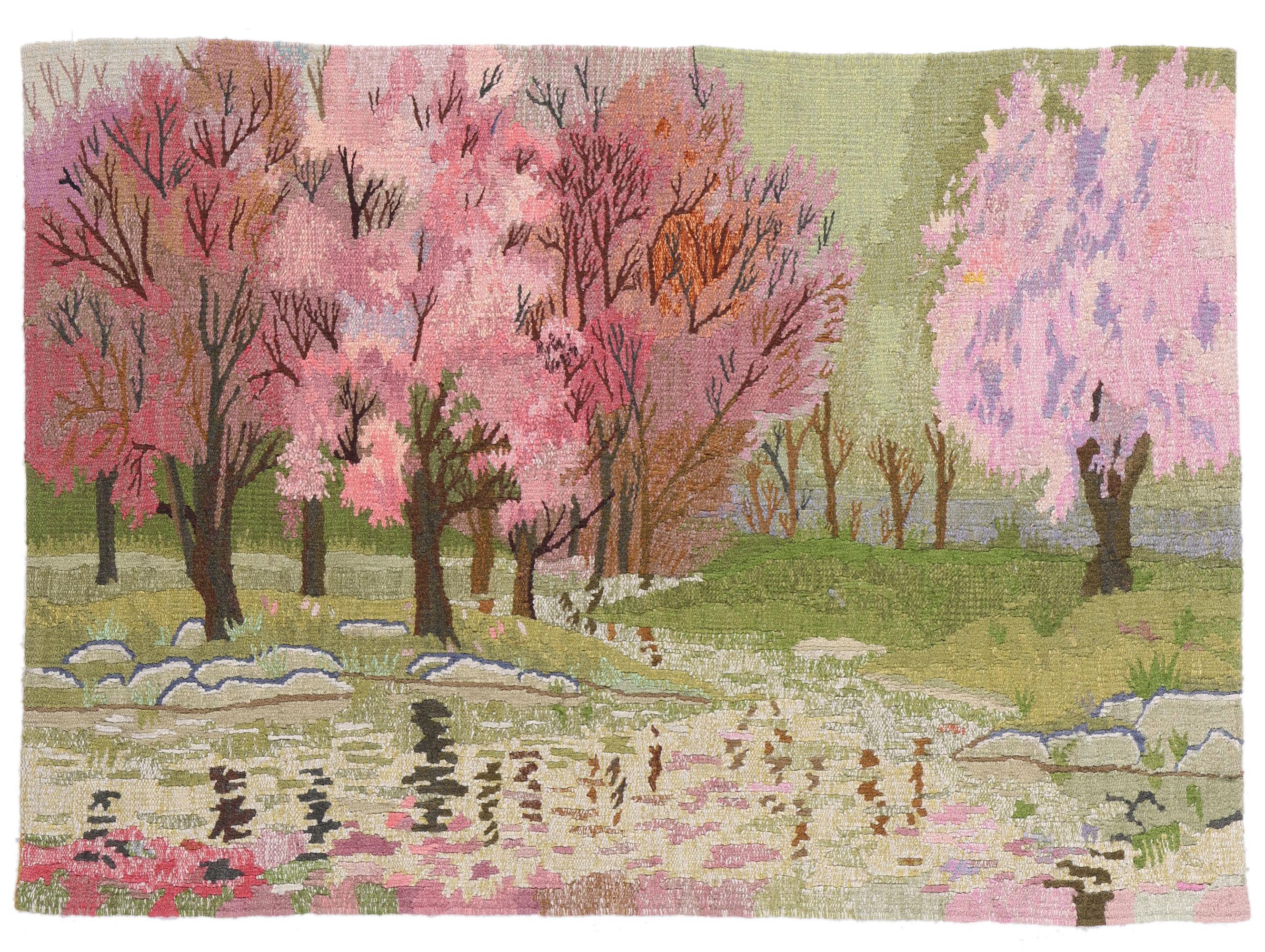 Arazzo da parete in stile impressionista con paesaggio pastorale degli anni '70 in vendita 3