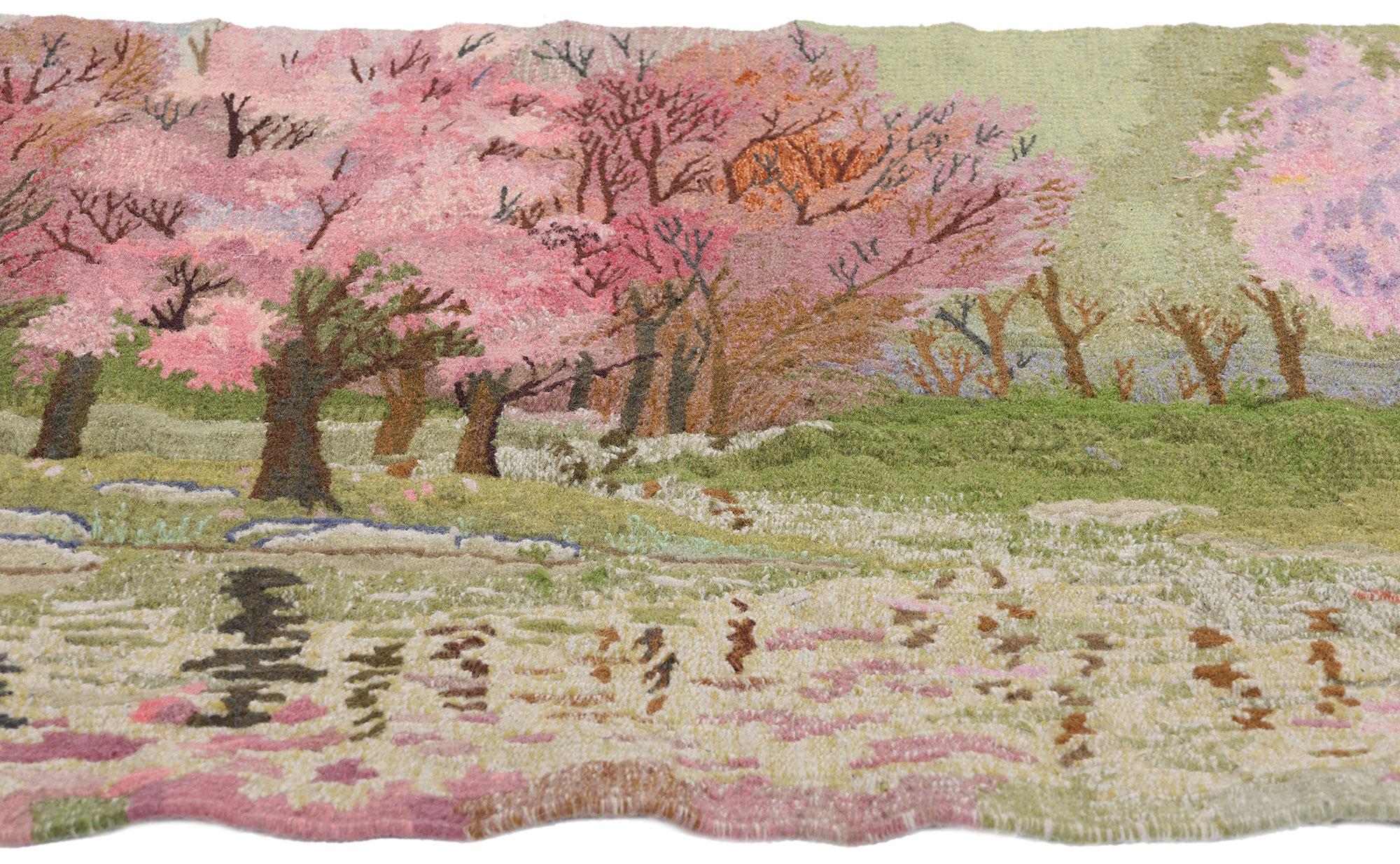 Romantico Arazzo da parete in stile impressionista con paesaggio pastorale degli anni '70 in vendita