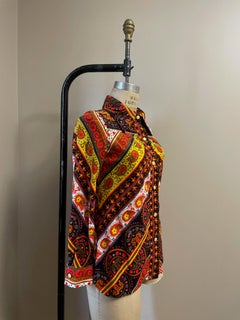 Pat Sandler Psychedelic Paisley Print Shirt, Circa 1970s
