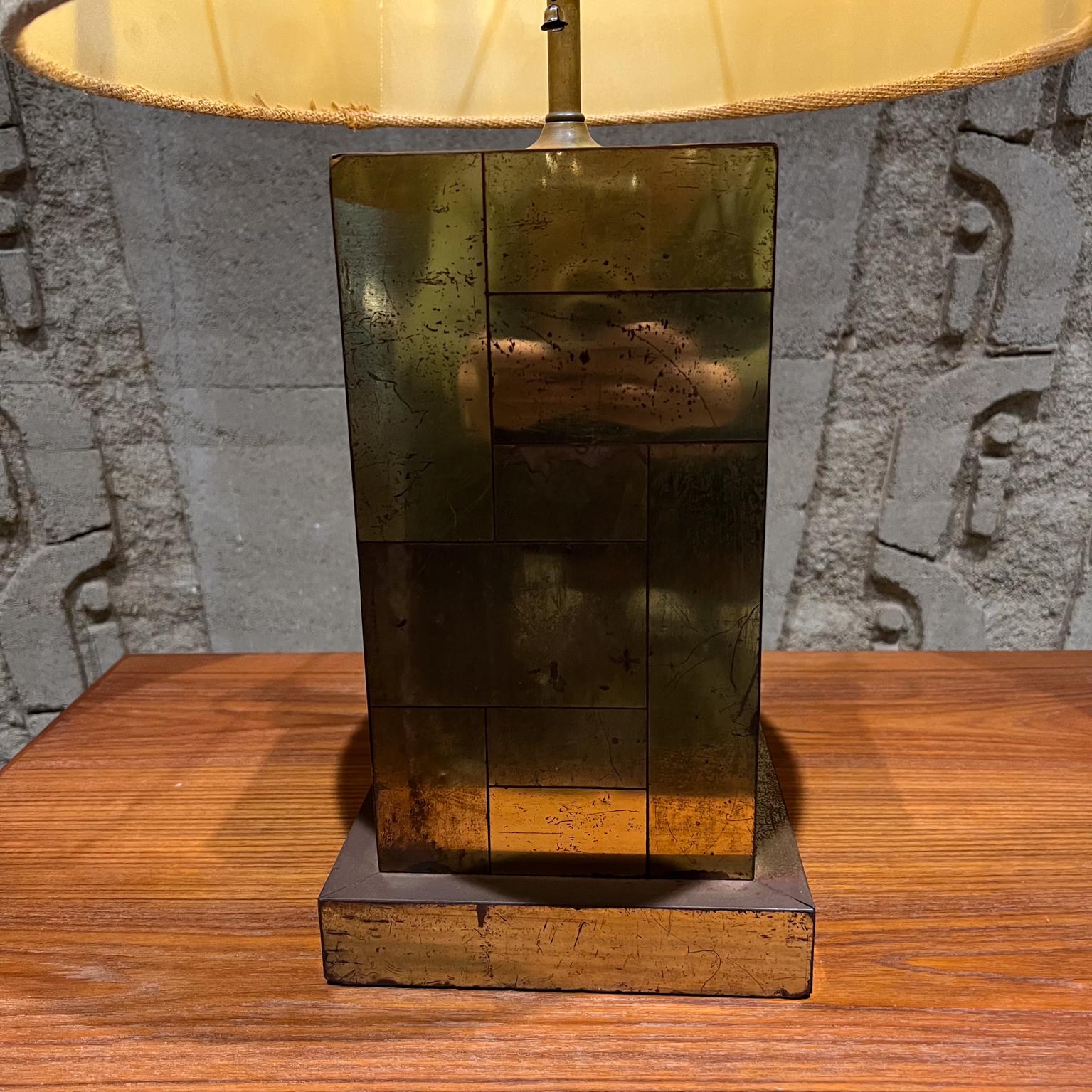 Mid-Century Modern Lampe de table à colonne patchwork des années 1970, style Paul Evans en vente