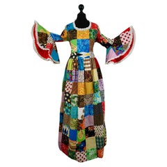 Vintage 1970s patchwork maxi dress