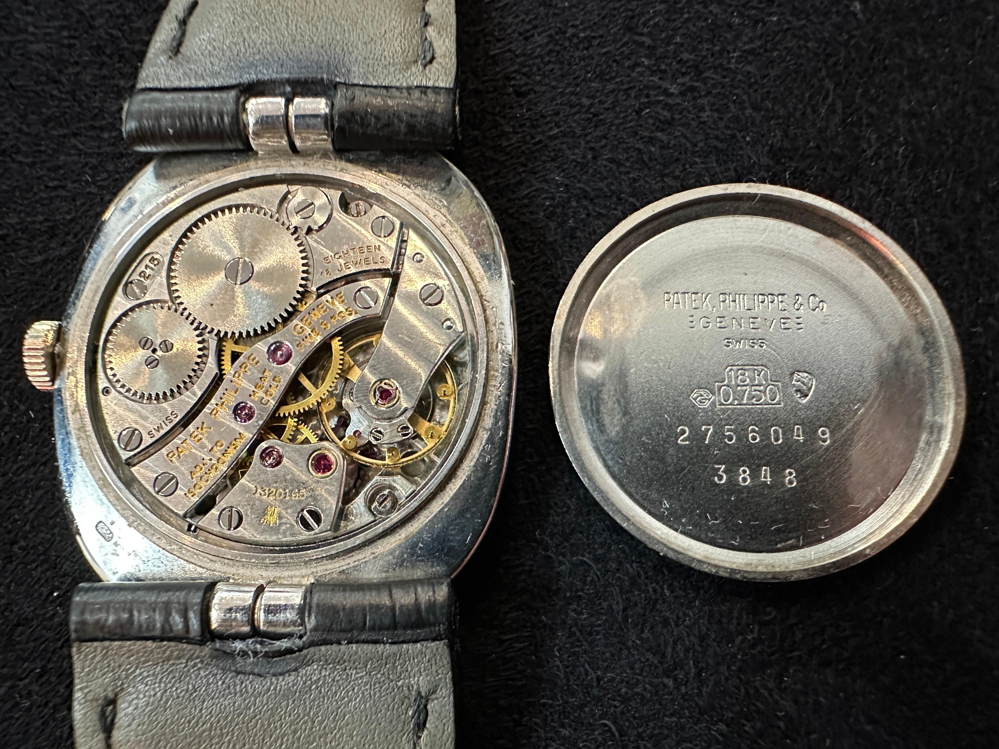 1970’s Patek Philippe Golden Ellipse d‘Or White Gold Blue Dial Ref. 3848 For Sale 13