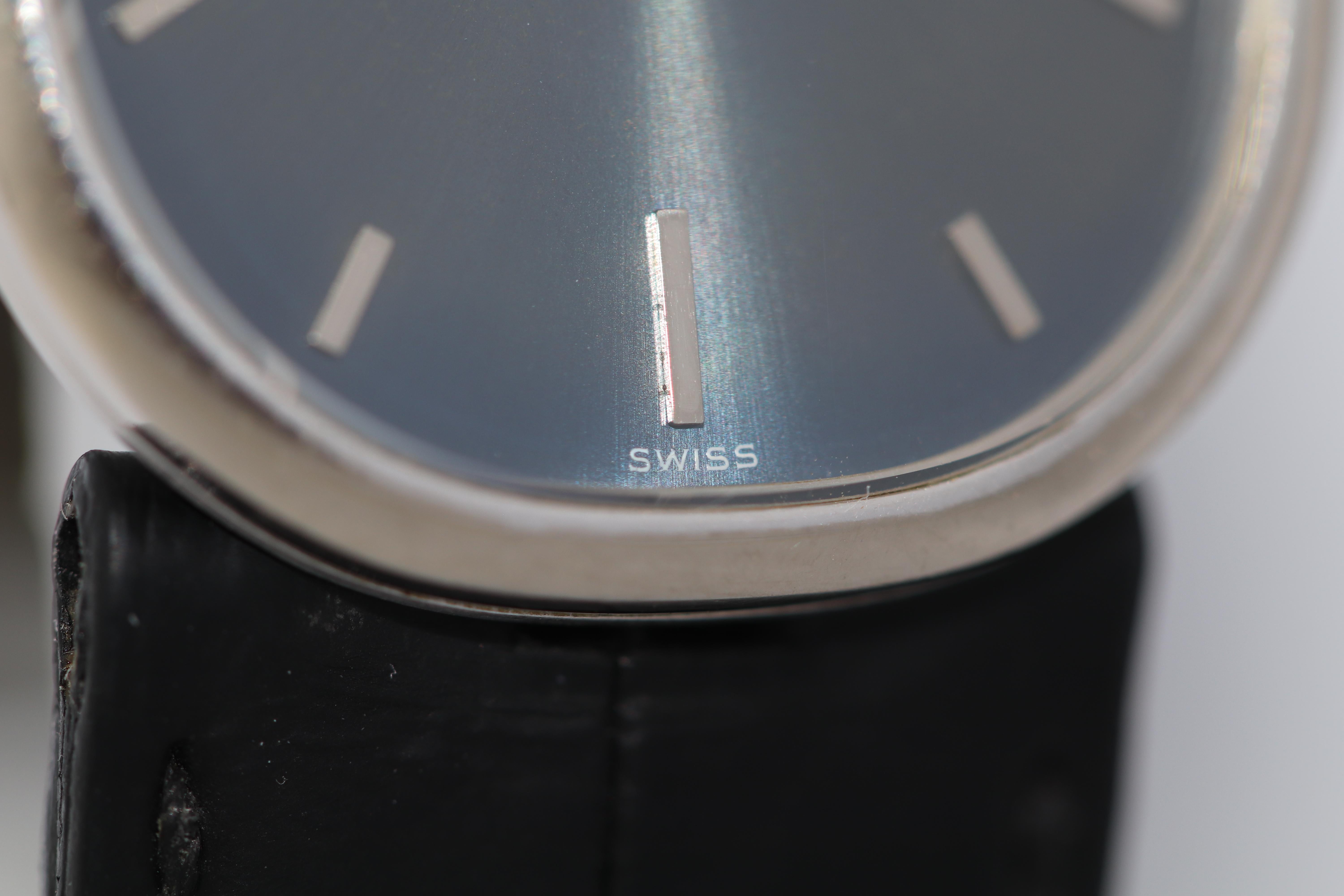 1970’s Patek Philippe Golden Ellipse d‘Or White Gold Blue Dial Ref. 3848 For Sale 3