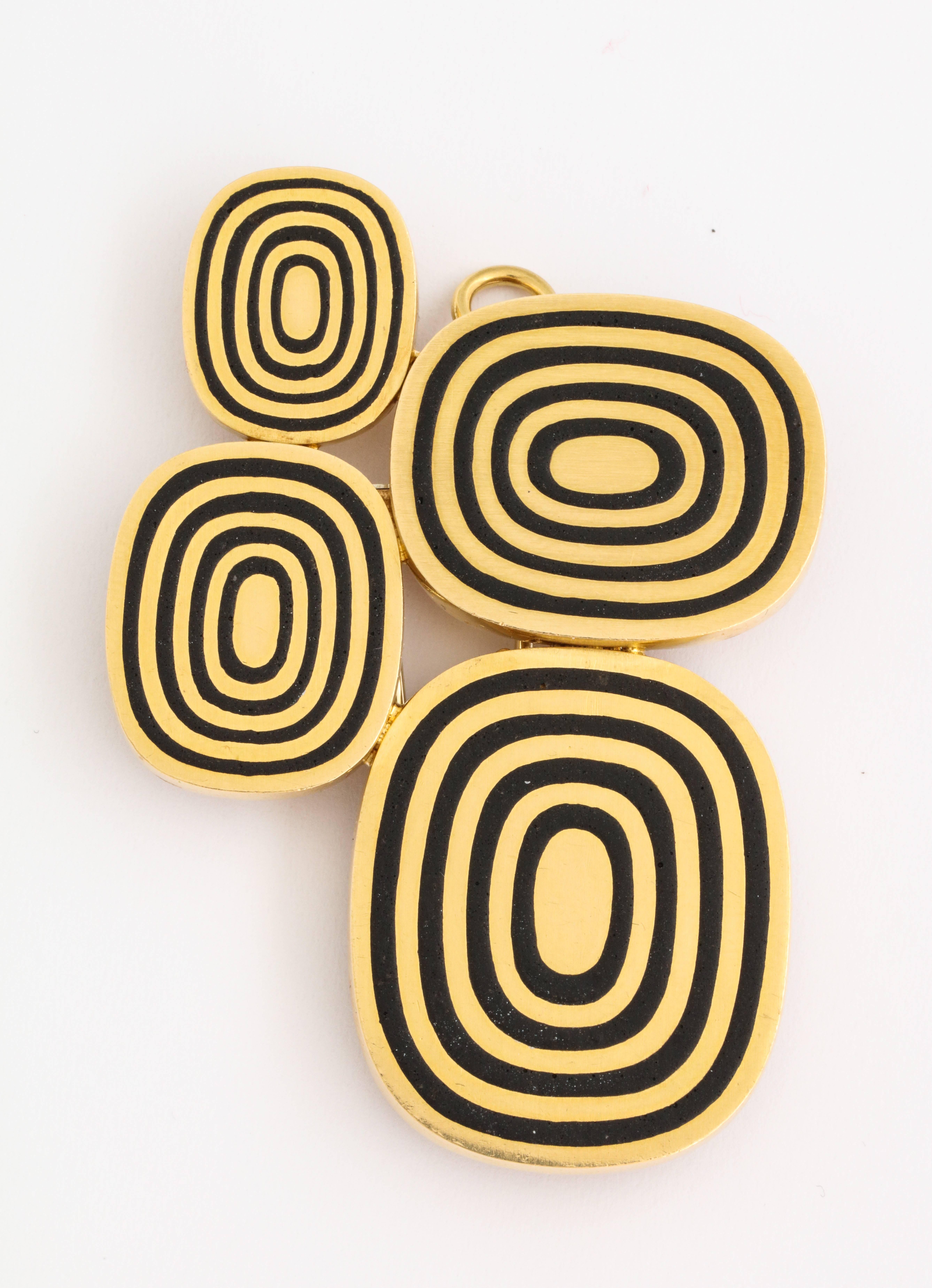 Patek Phillipe Necklace 5 Piece Jewelry Suite 1972 Modernist 18K Gold And Enamel In Excellent Condition For Sale In New York, NY