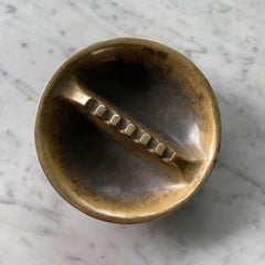 1970s Patinated Brass Ashtray Table Sculpture Mid-Century American Design