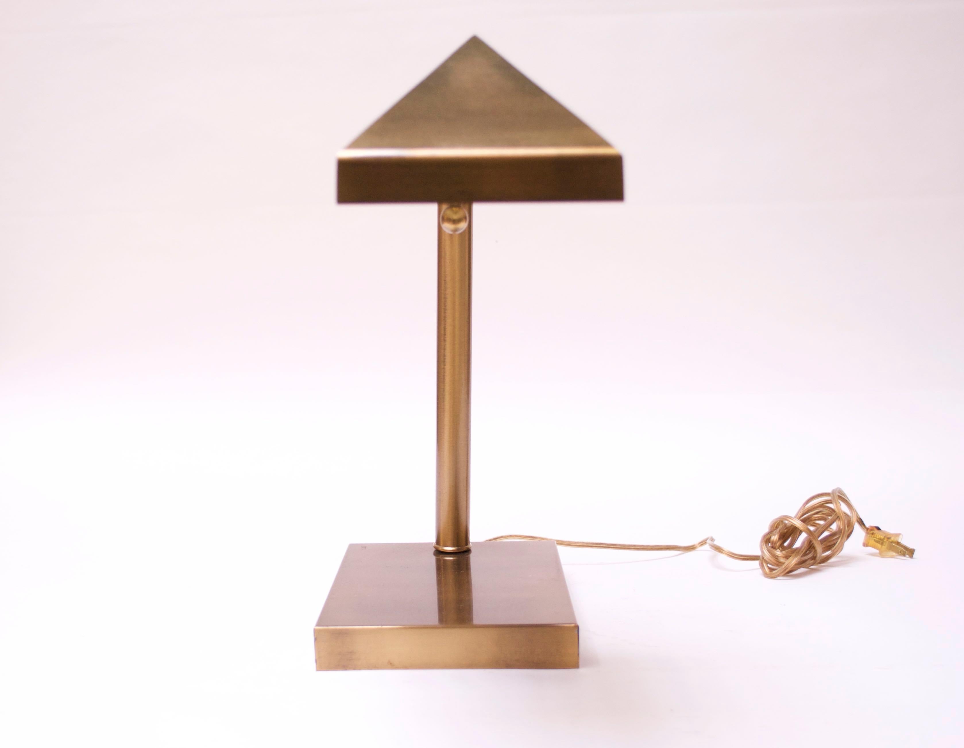 American 1970s Patinated Brass Chapman Table Lamp