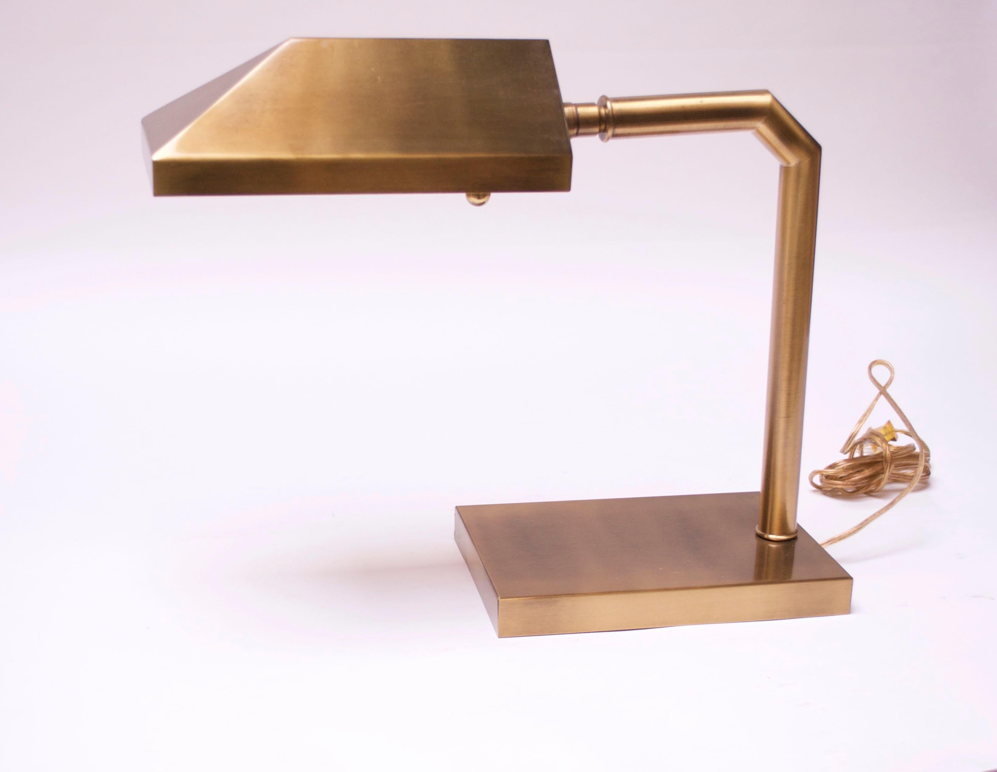 Late 20th Century 1970s Patinated Brass Chapman Table Lamp