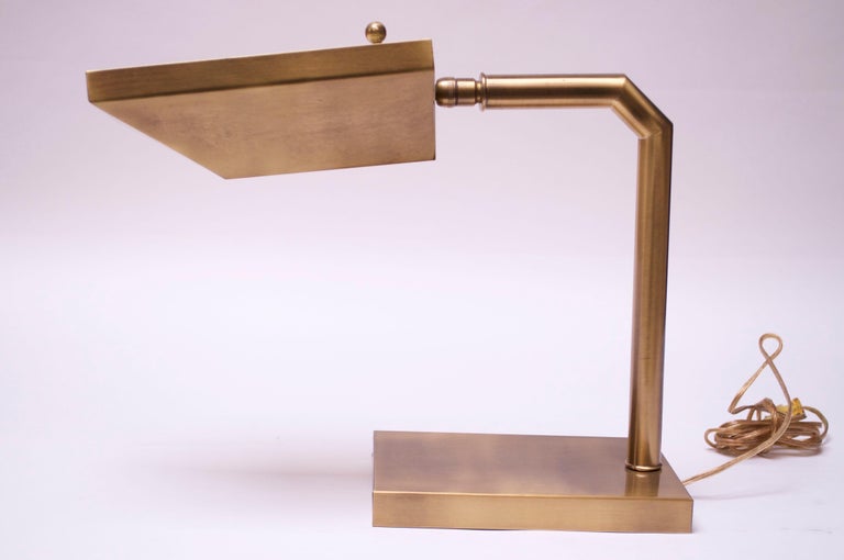 1970s Patinated Brass Chapman Table Lamp For Sale 2