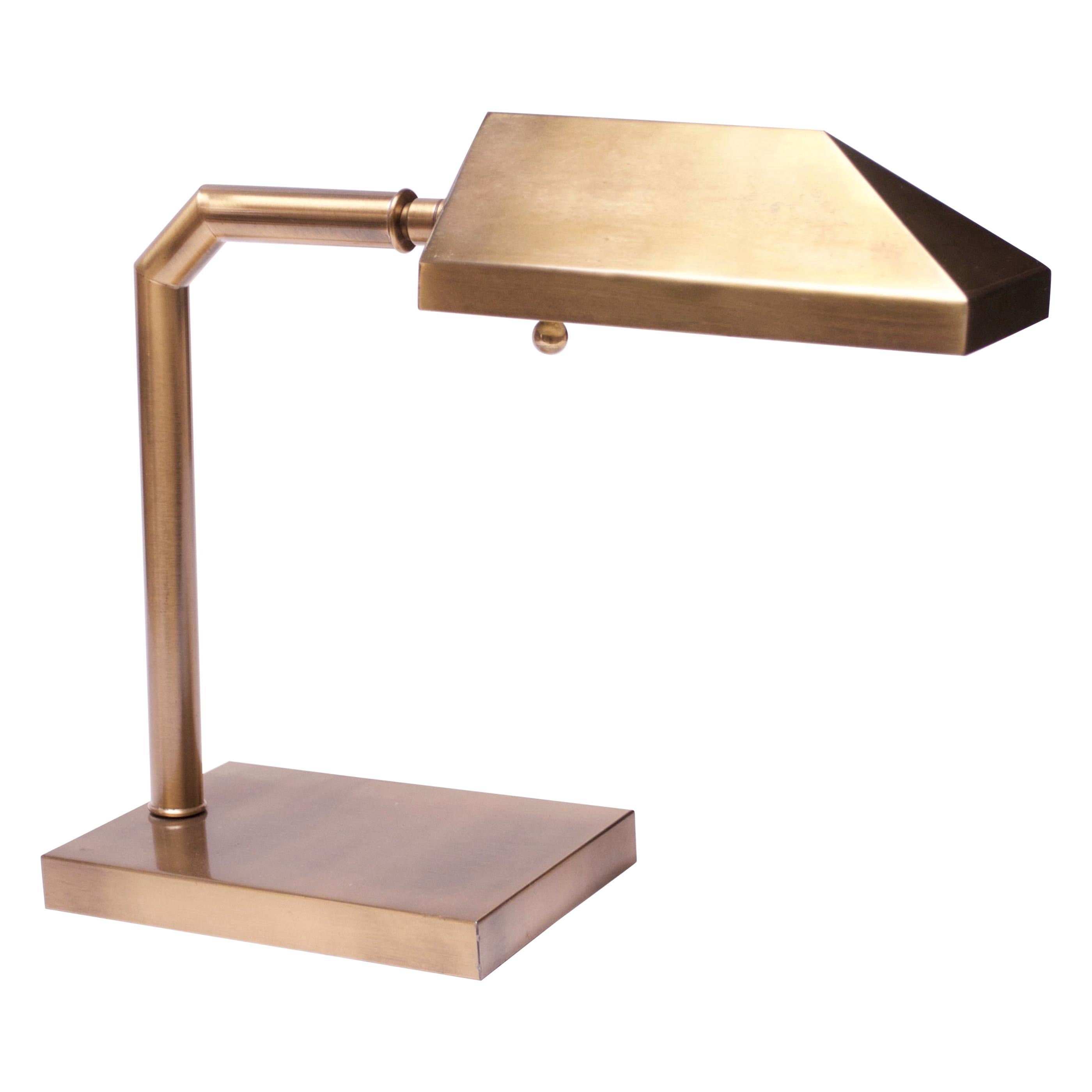 1970s Patinated Brass Chapman Table Lamp
