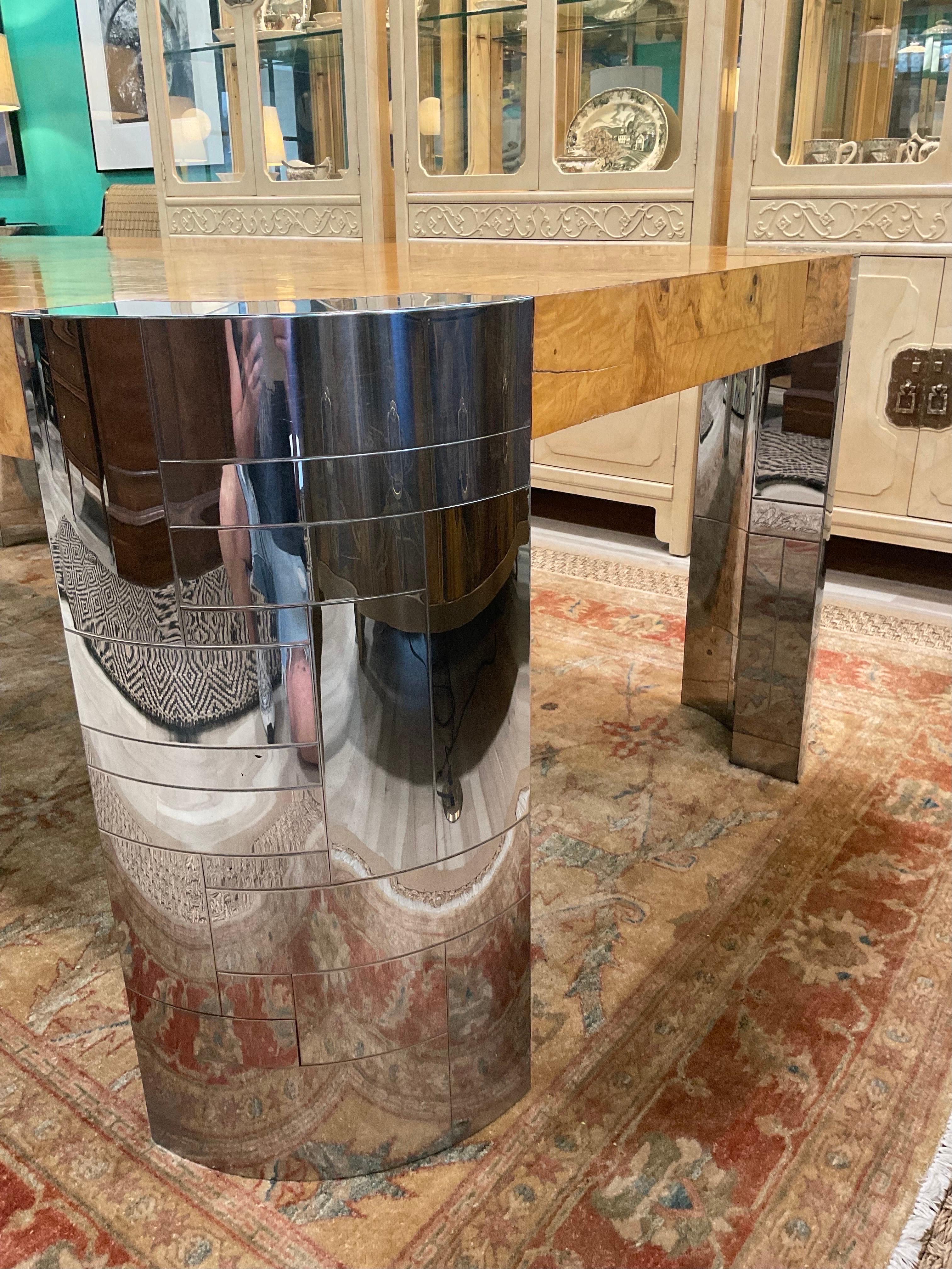 Chrome 1970s Paul Evans Iconic Cityscape Dining Table, Signed For Sale