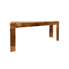 1970s Paul Evans Style Patchwork Metal Console