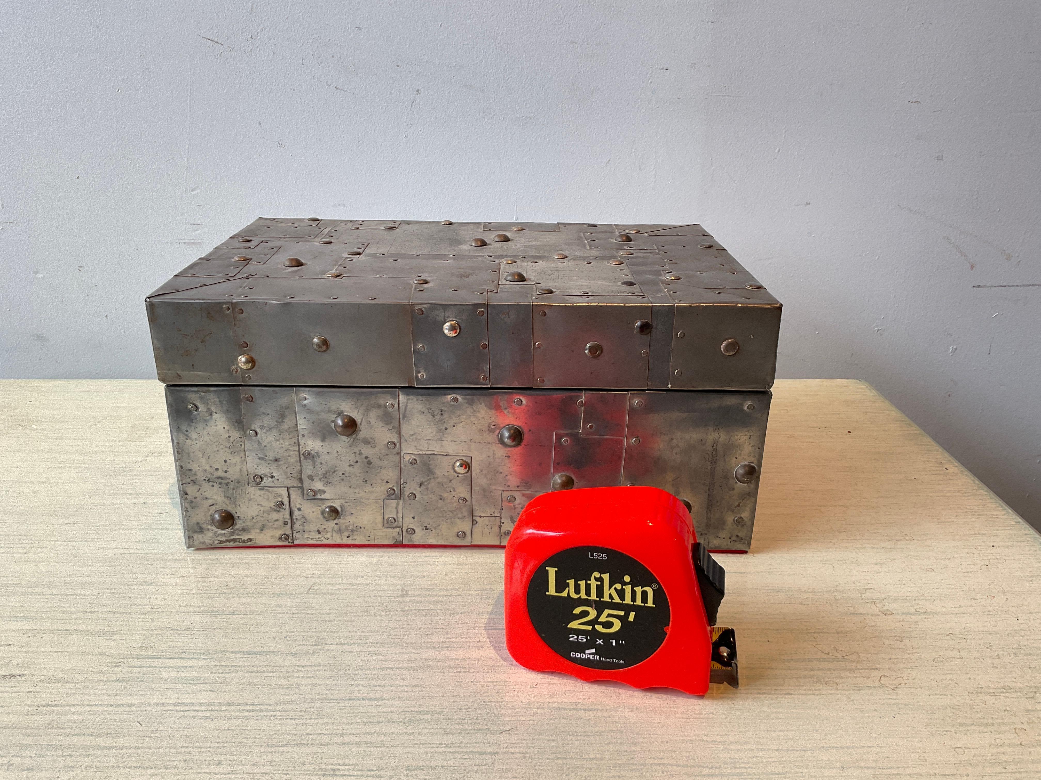 1970s Paul Evans Style Steel  Box In Good Condition In Tarrytown, NY